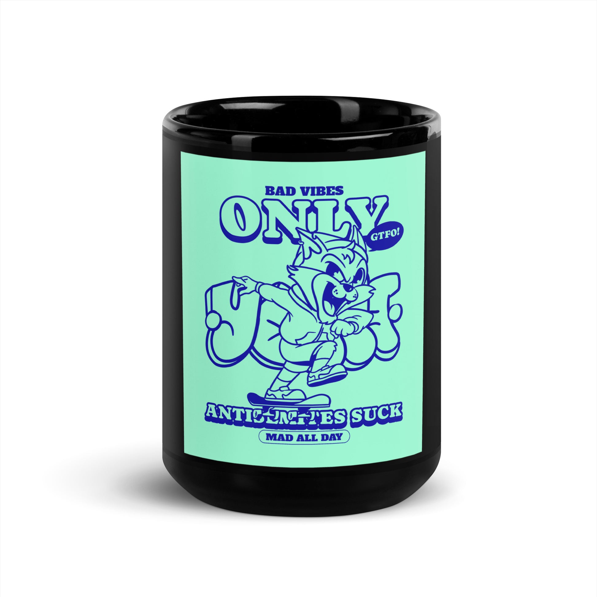Streetart Graffiti Cartoon | Antisemitism | Black Glossy Mug