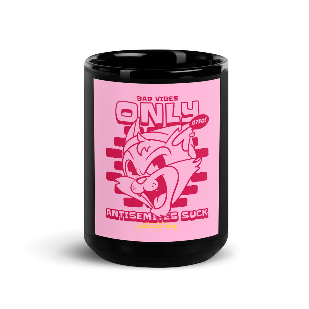 Streetart Graffiti Cartoon | Antisemitism | Black Glossy Mug