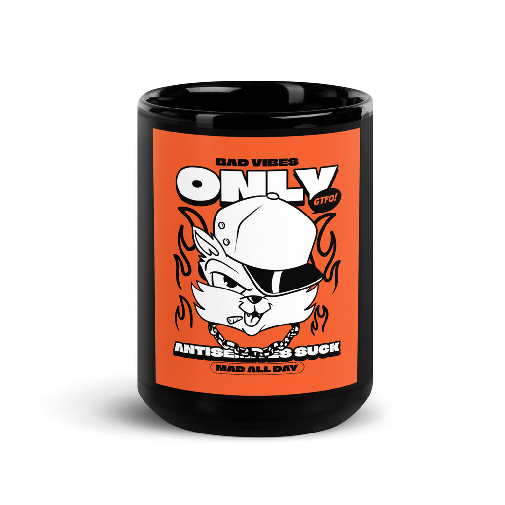 Streetart Graffiti Cartoon | Antisemitism | Black Glossy Mug