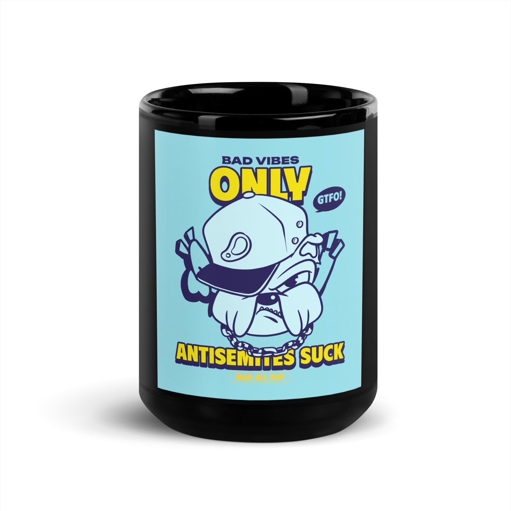 Streetart Graffiti Cartoon | Antisemitism | Black Glossy Mug