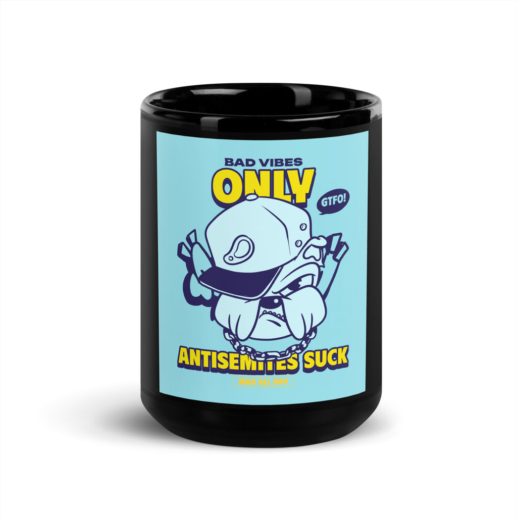 Streetart Graffiti Cartoon | Antisemitism | Black Glossy Mug