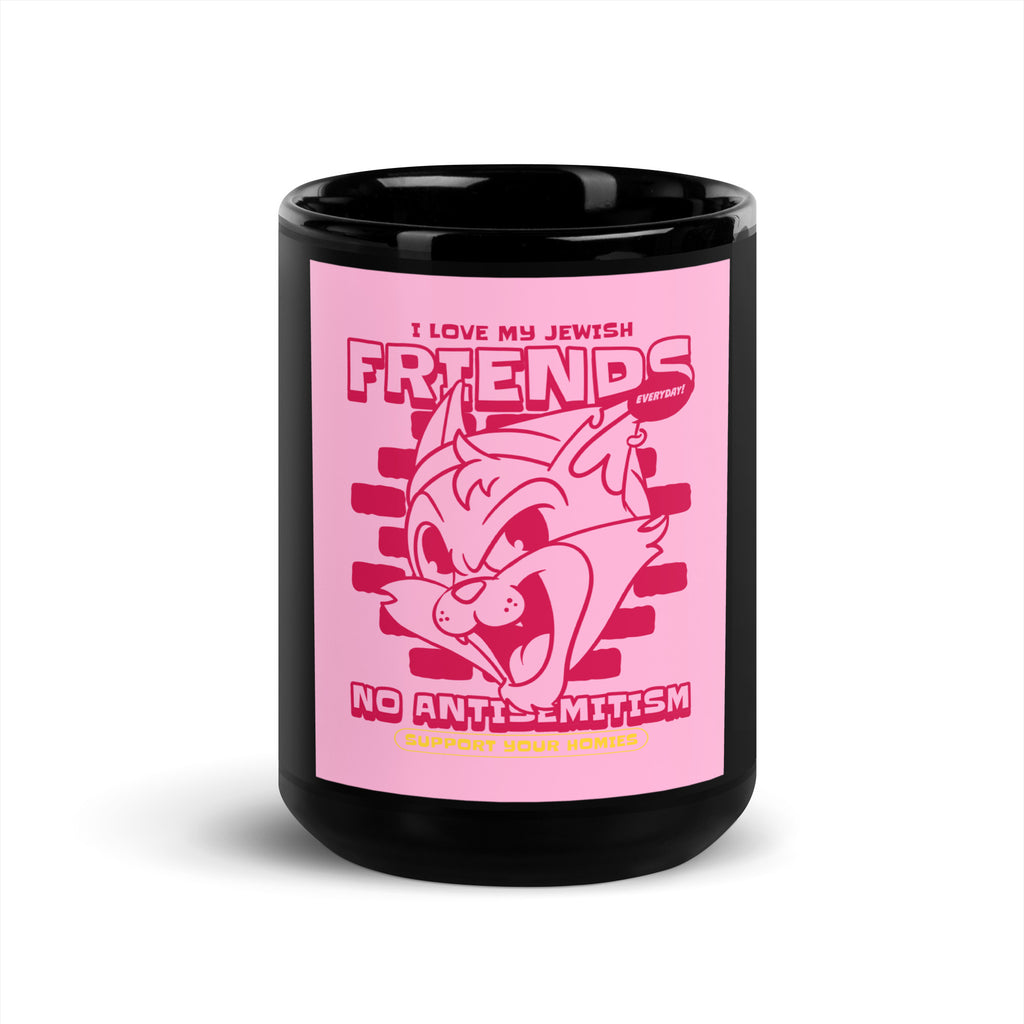 Streetart Graffiti Cartoon | Antisemitism | Black Glossy Mug