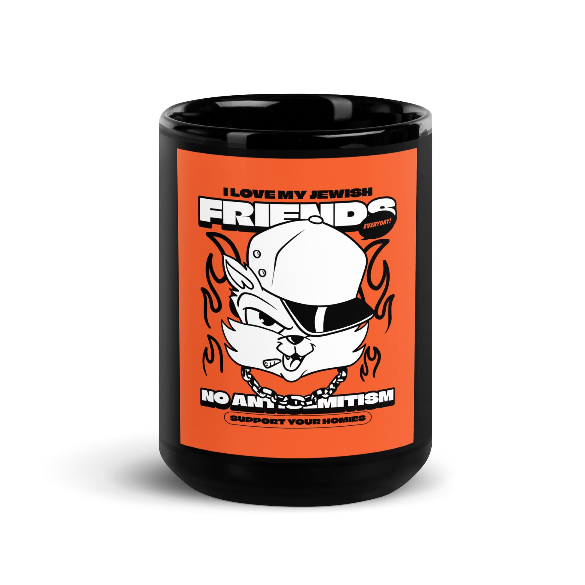 Streetart Graffiti Cartoon | Antisemitism | Black Glossy Mug
