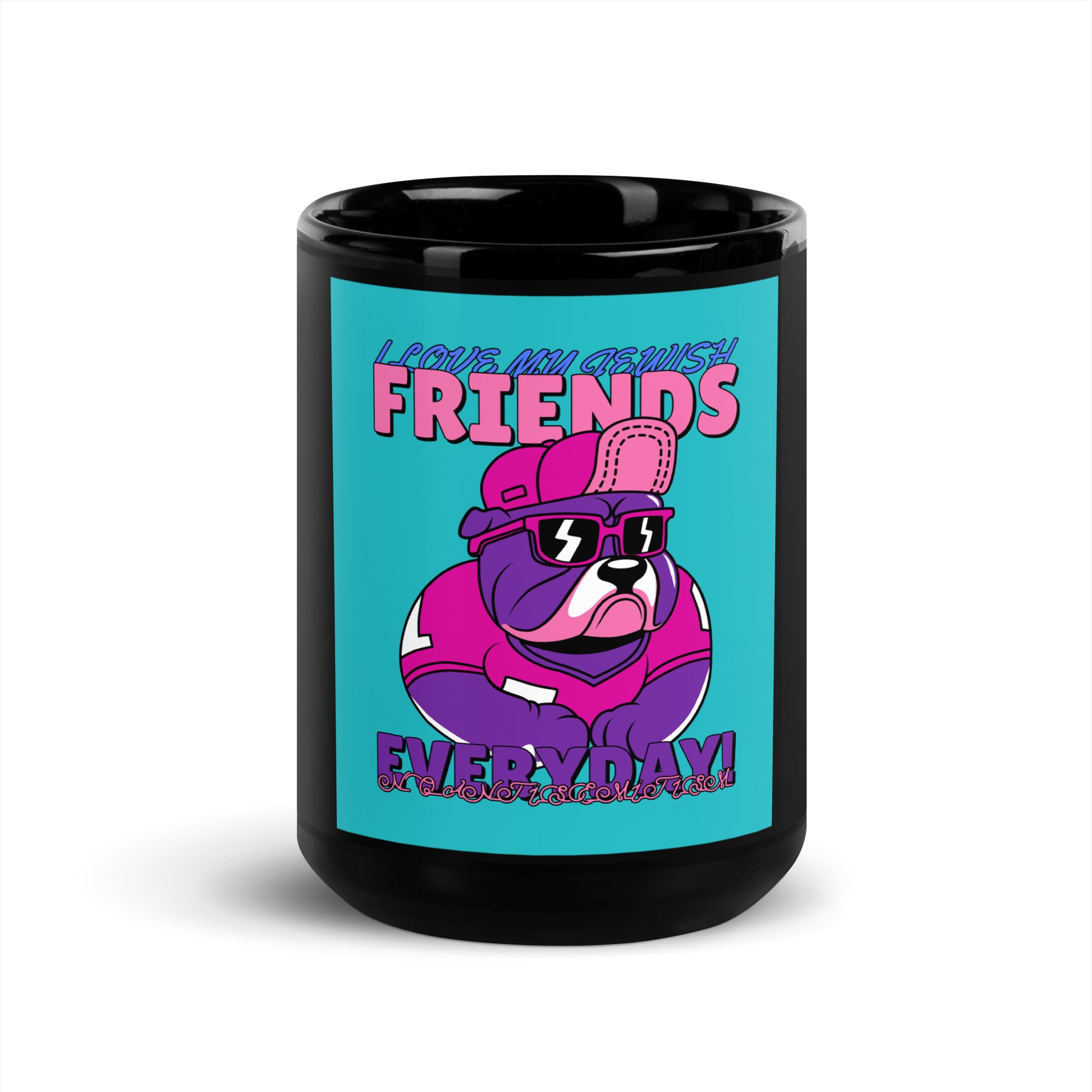 Streetart Graffiti Cartoon | Antisemitism | Black Glossy Mug