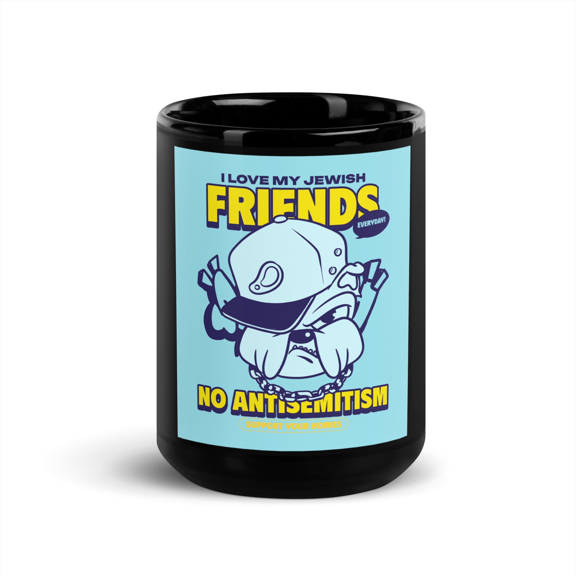 Streetart Graffiti Cartoon | Antisemitism | Black Glossy Mug