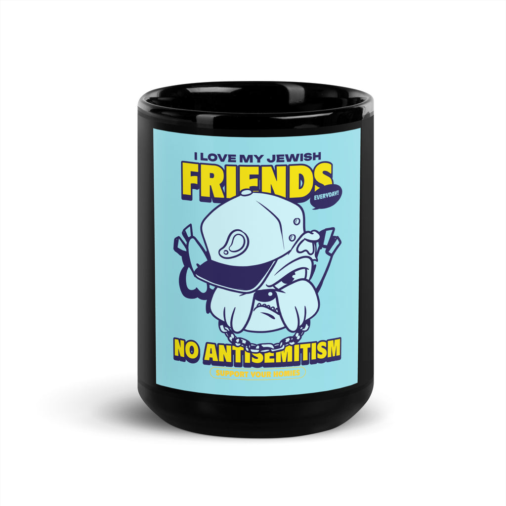 Streetart Graffiti Cartoon | Antisemitism | Black Glossy Mug