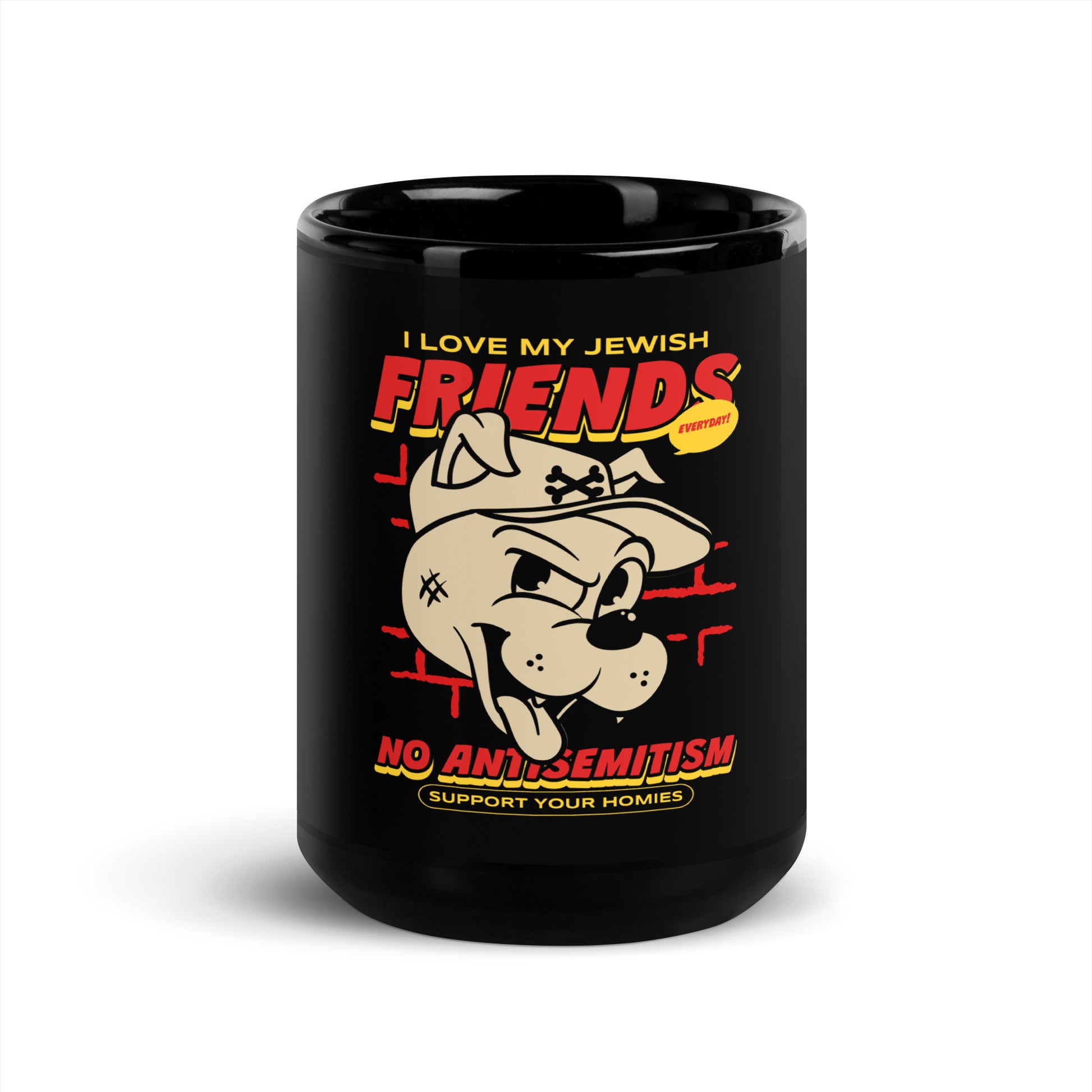 Streetart Graffiti Cartoon | Antisemitism | Black Glossy Mug