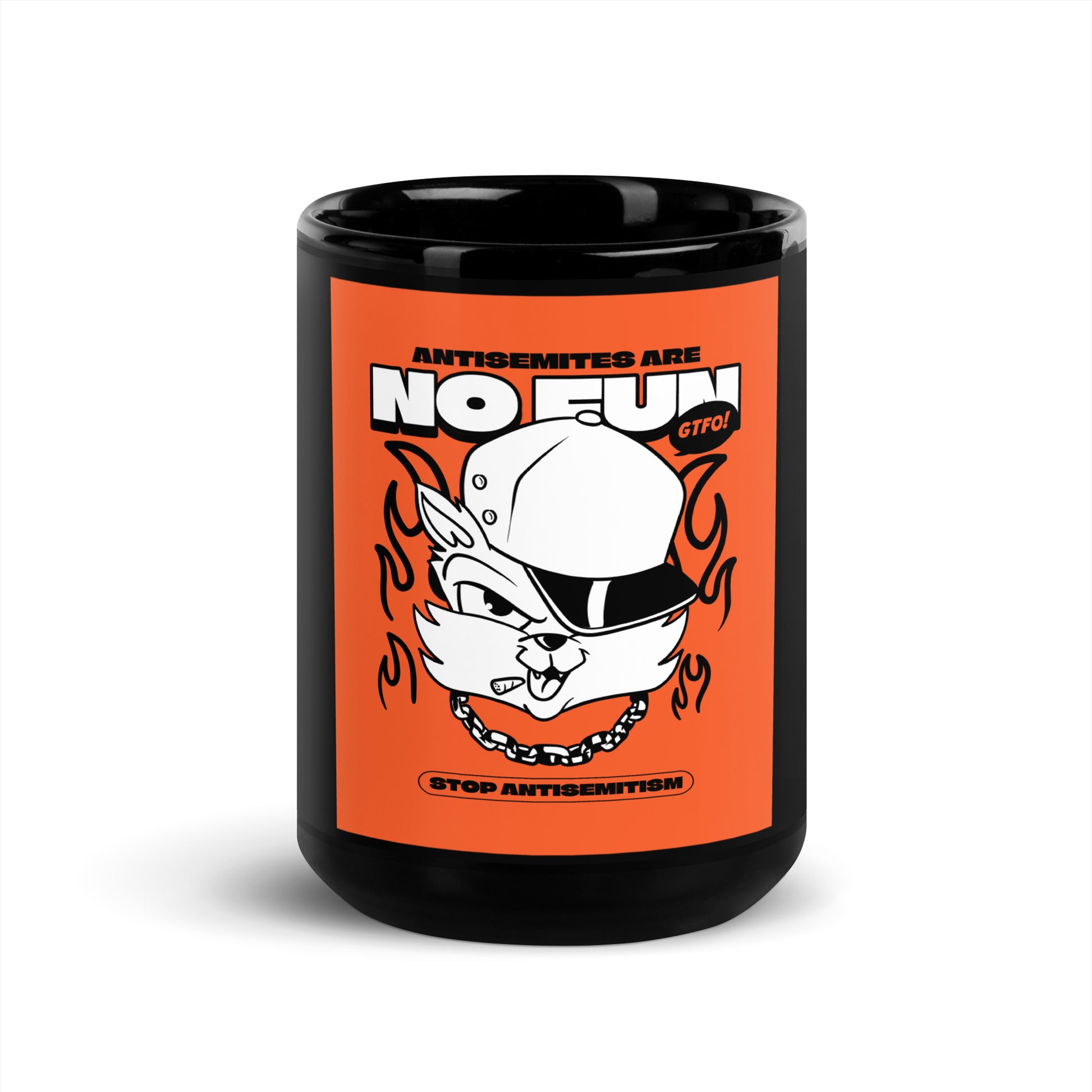 Streetart Graffiti Cartoon | Antisemitism | Black Glossy Mug