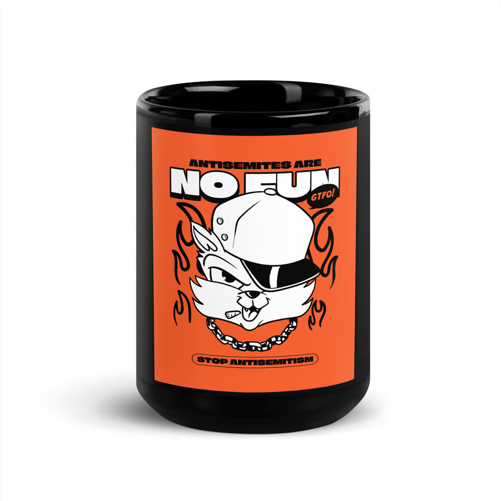 Streetart Graffiti Cartoon | Antisemitism | Black Glossy Mug