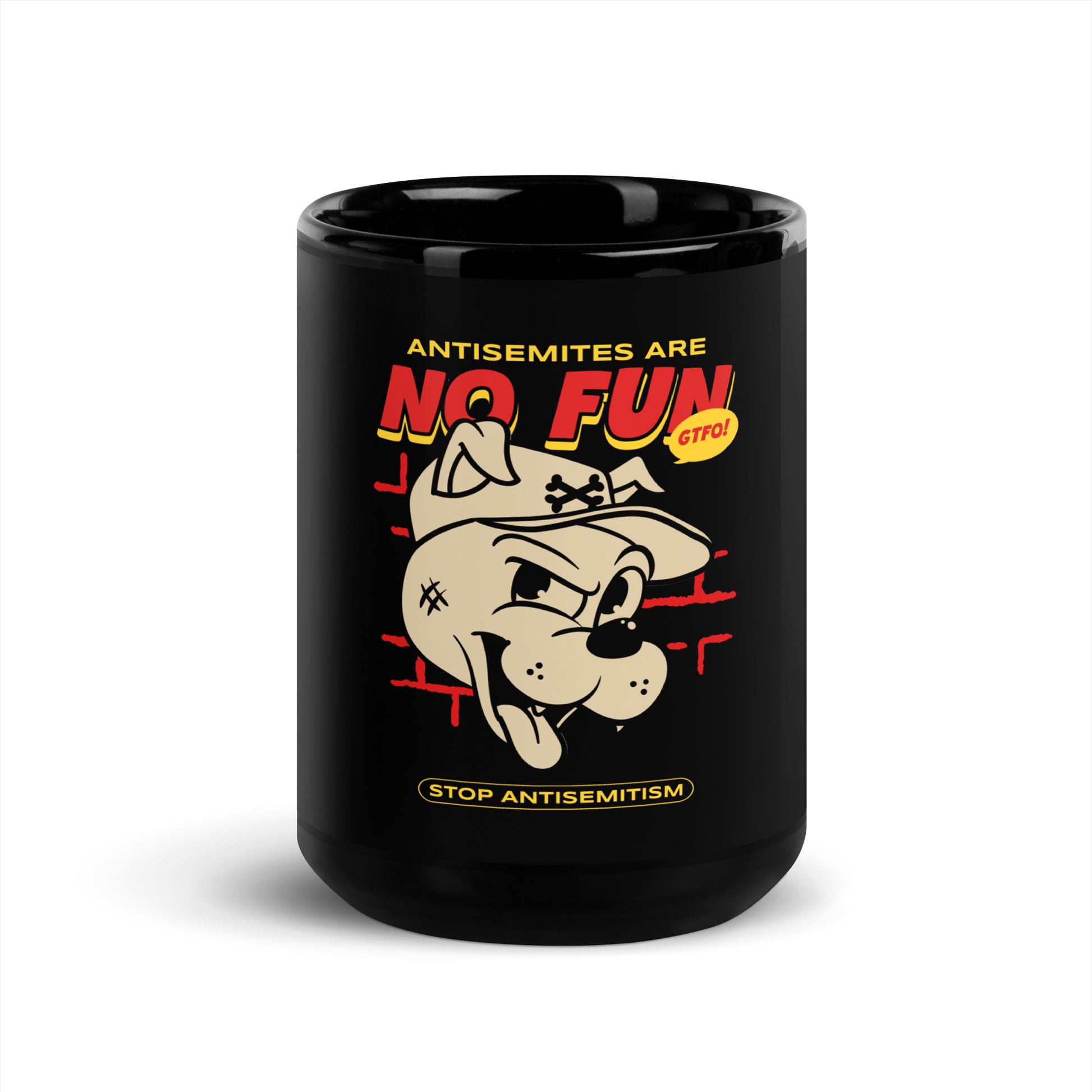 Streetart Graffiti Cartoon | Antisemitism | Black Glossy Mug