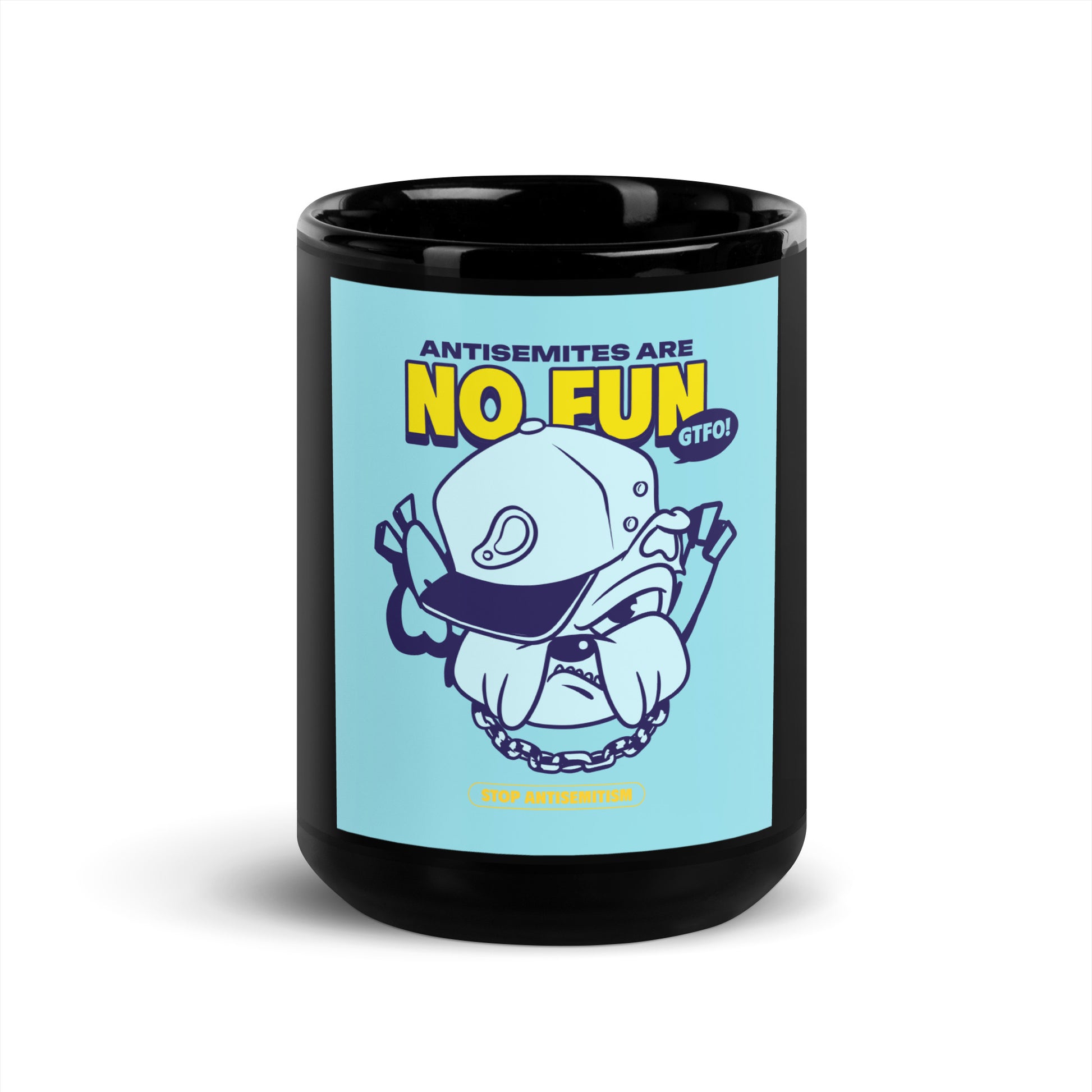 Streetart Graffiti Cartoon | Antisemitism | Black Glossy Mug
