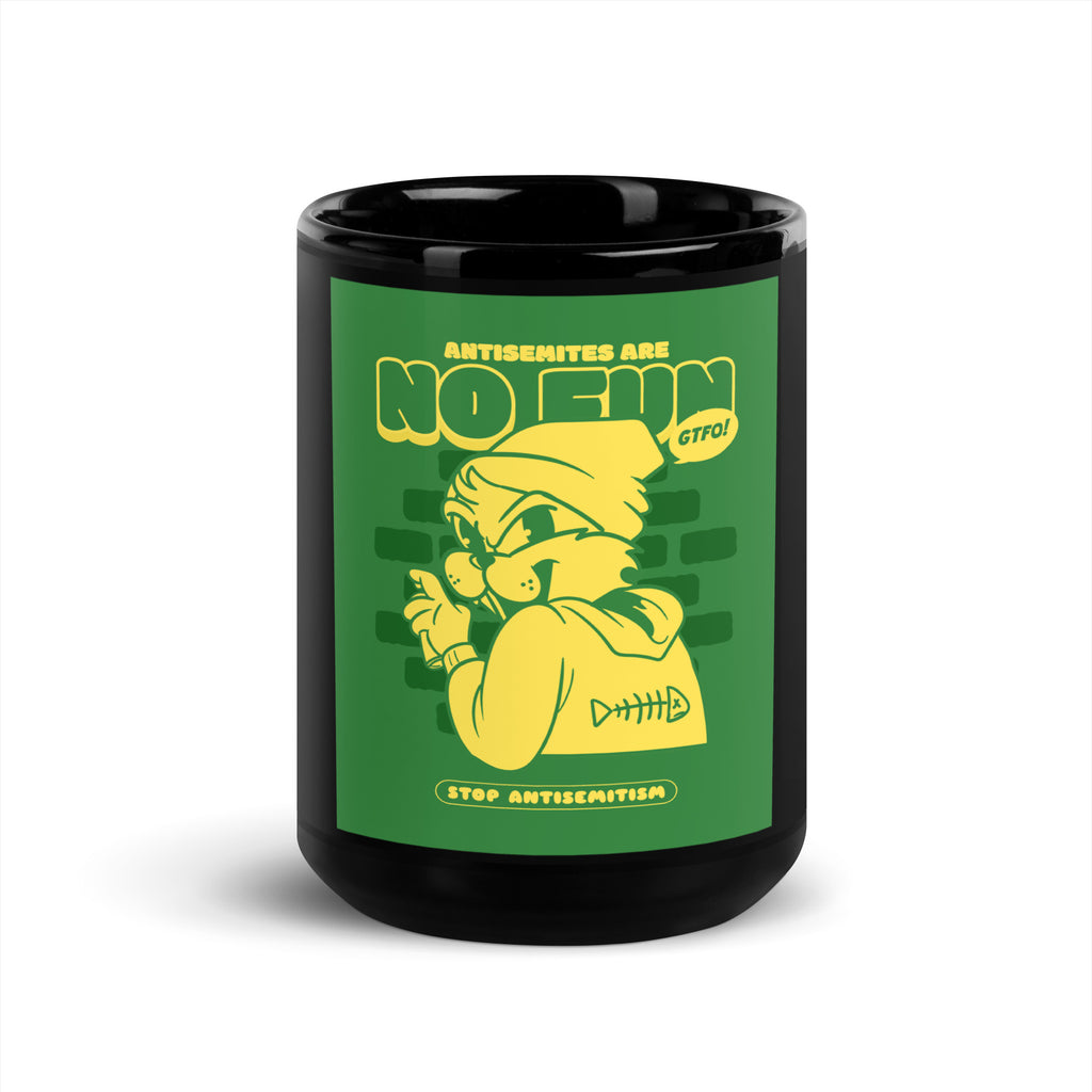 Streetart Graffiti Cartoon | Antisemitism | Black Glossy Mug