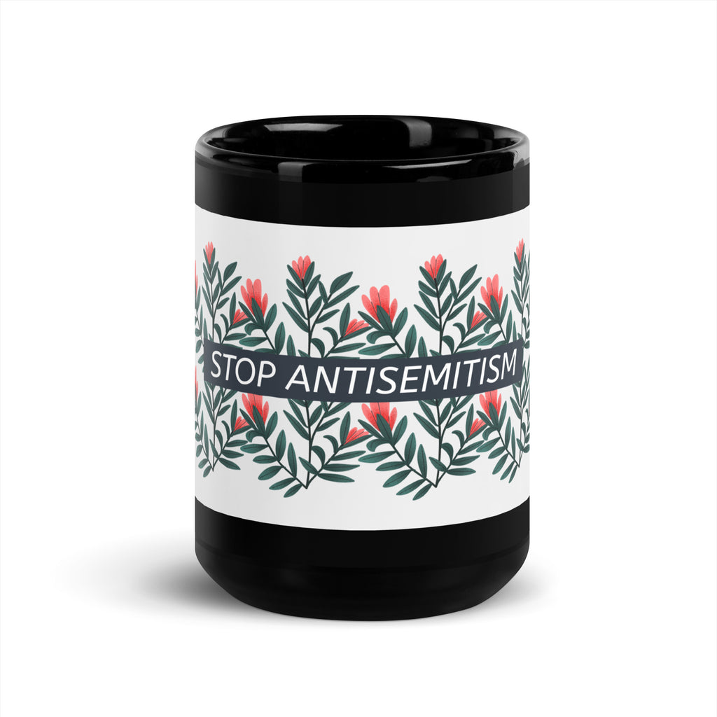 Flower Anthem | Antisemitism | Black Glossy Mug