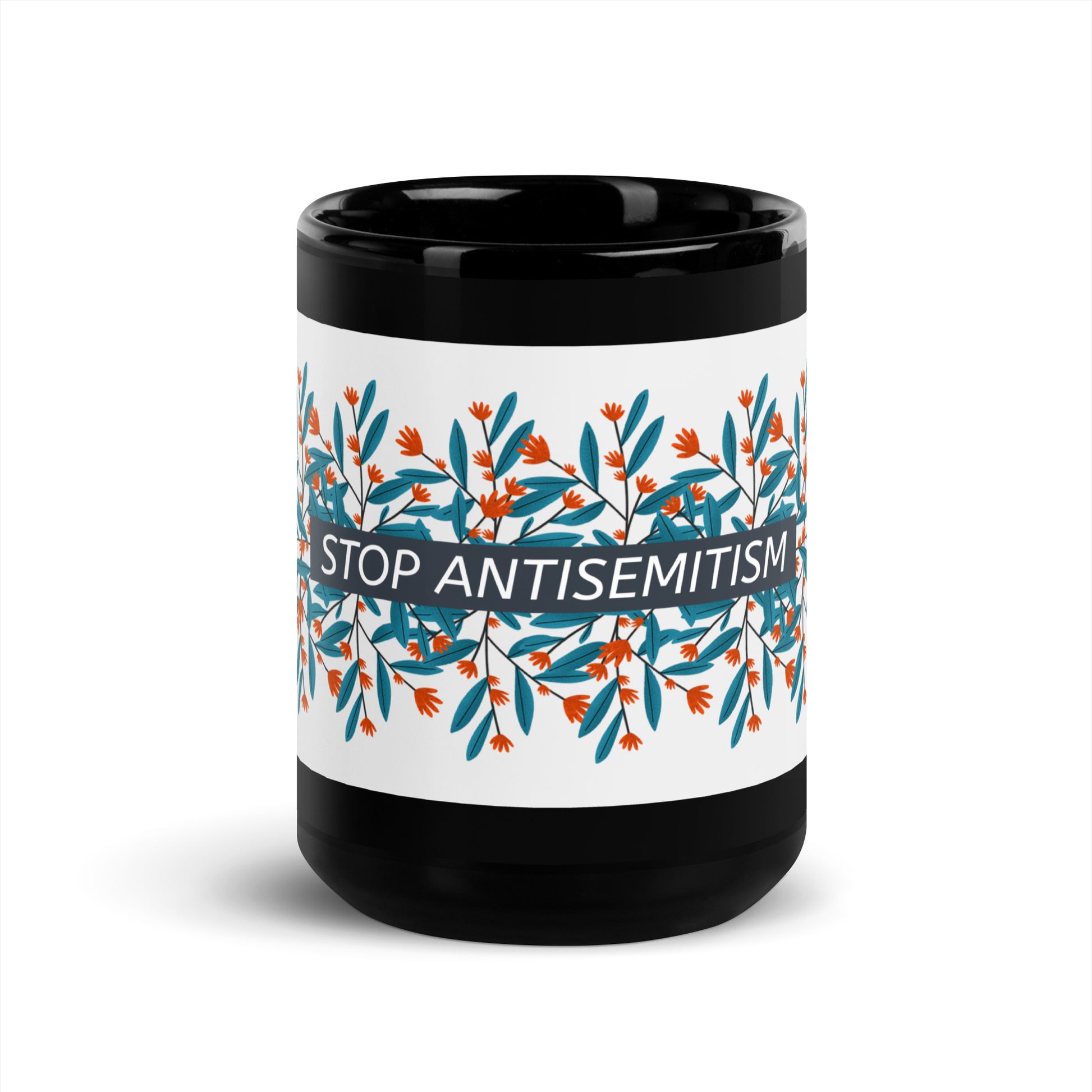 Flower Anthem | Antisemitism | Black Glossy Mug