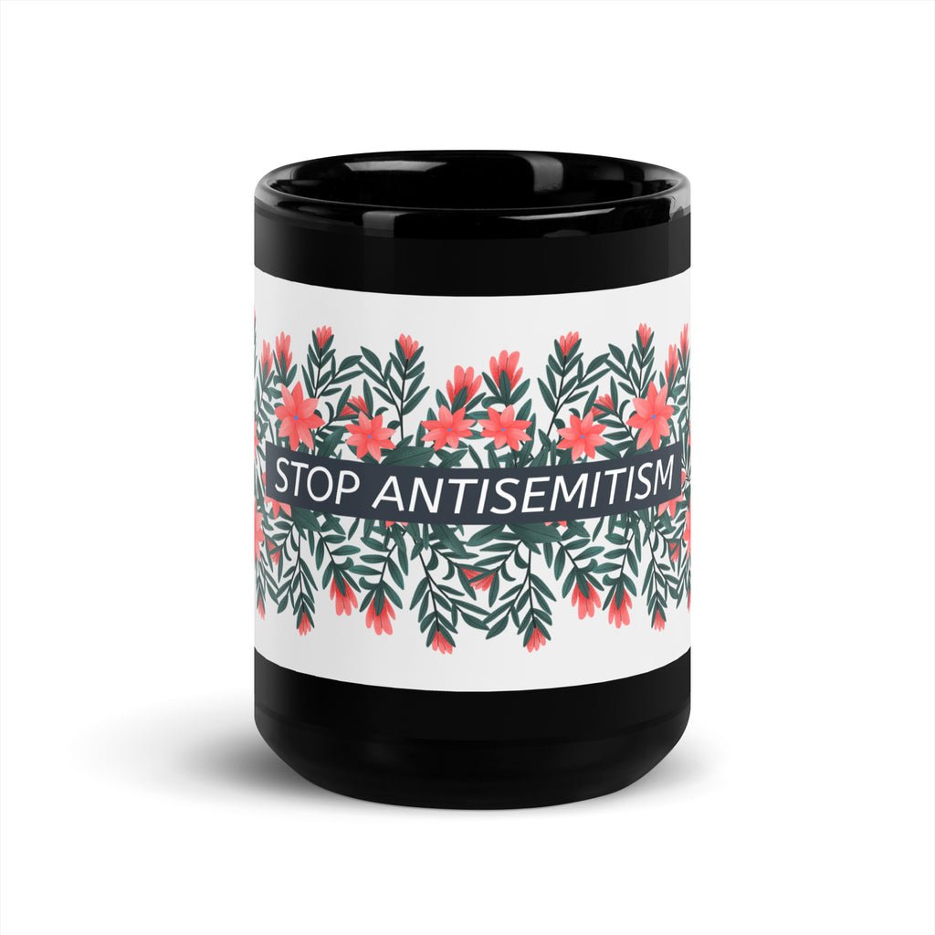 Flower Anthem | Antisemitism | Black Glossy Mug