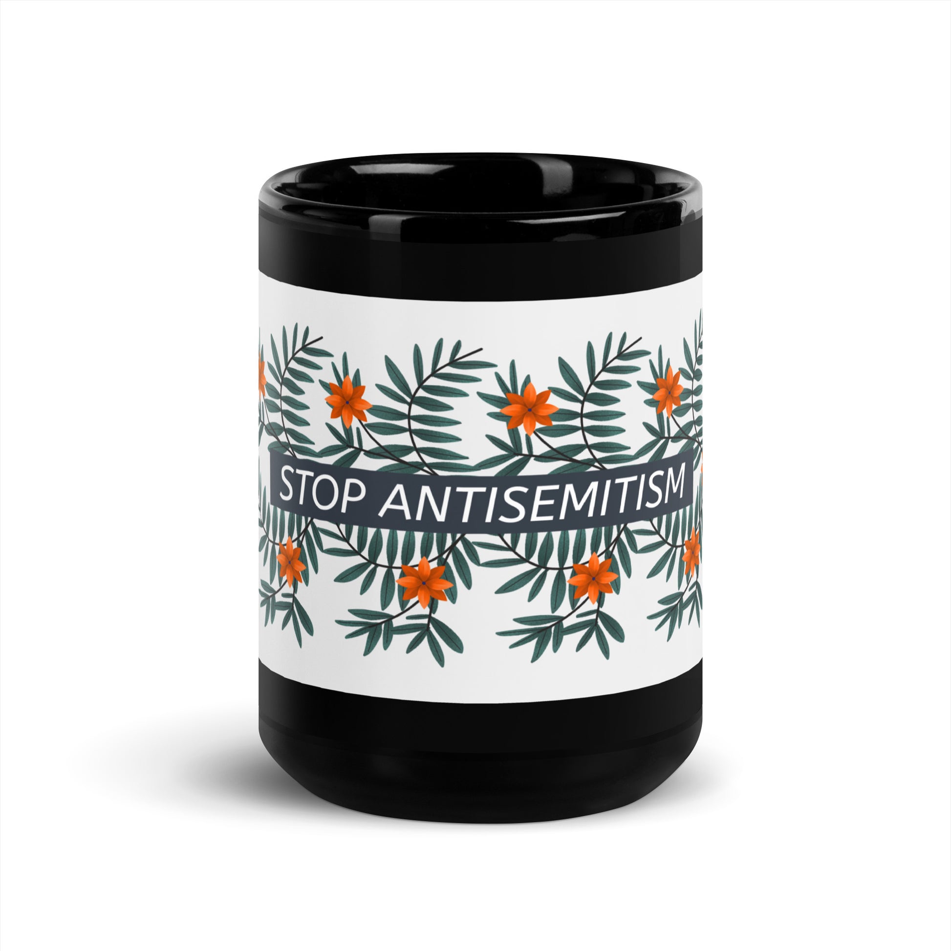 Flower Anthem | Antisemitism | Black Glossy Mug