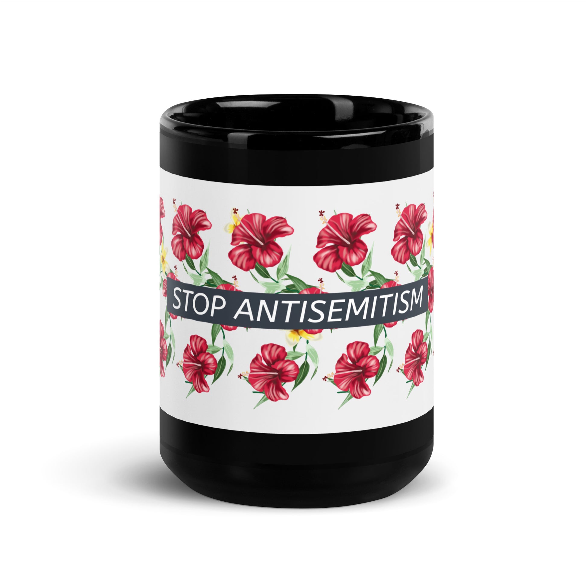 Flower Anthem | Antisemitism | Black Glossy Mug