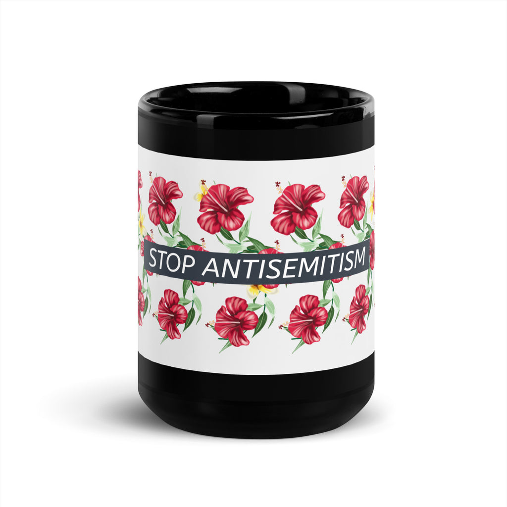 Flower Anthem | Antisemitism | Black Glossy Mug