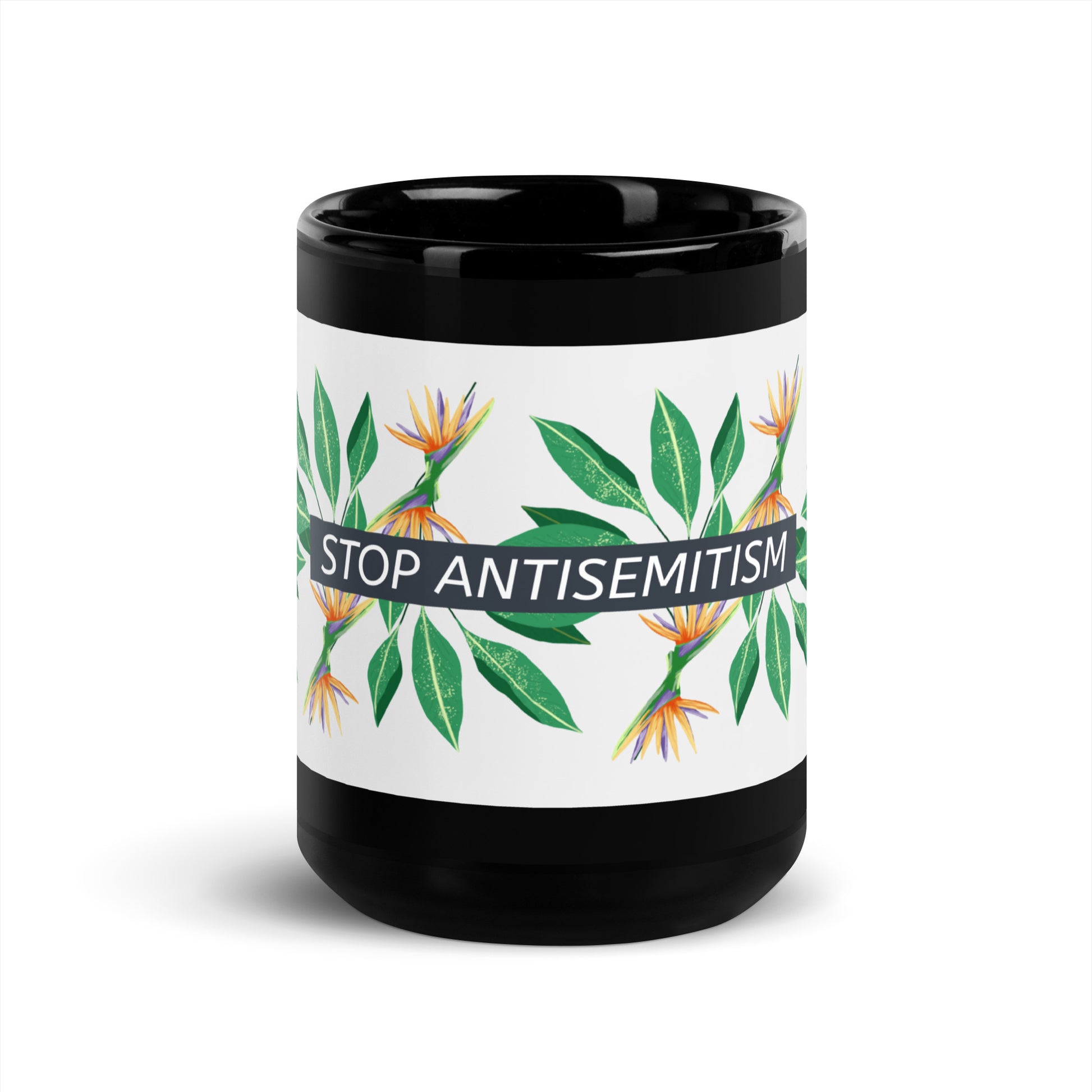 Flower Anthem | Antisemitism | Black Glossy Mug