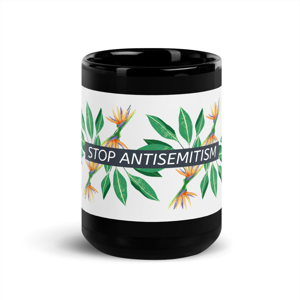 Flower Anthem | Antisemitism | Black Glossy Mug