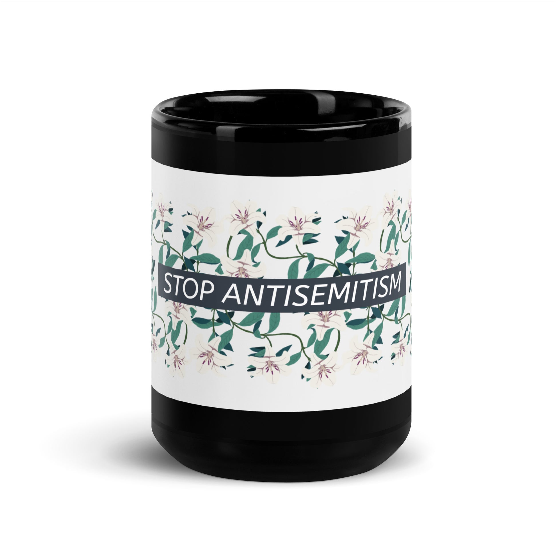 Flower Anthem | Antisemitism | Black Glossy Mug