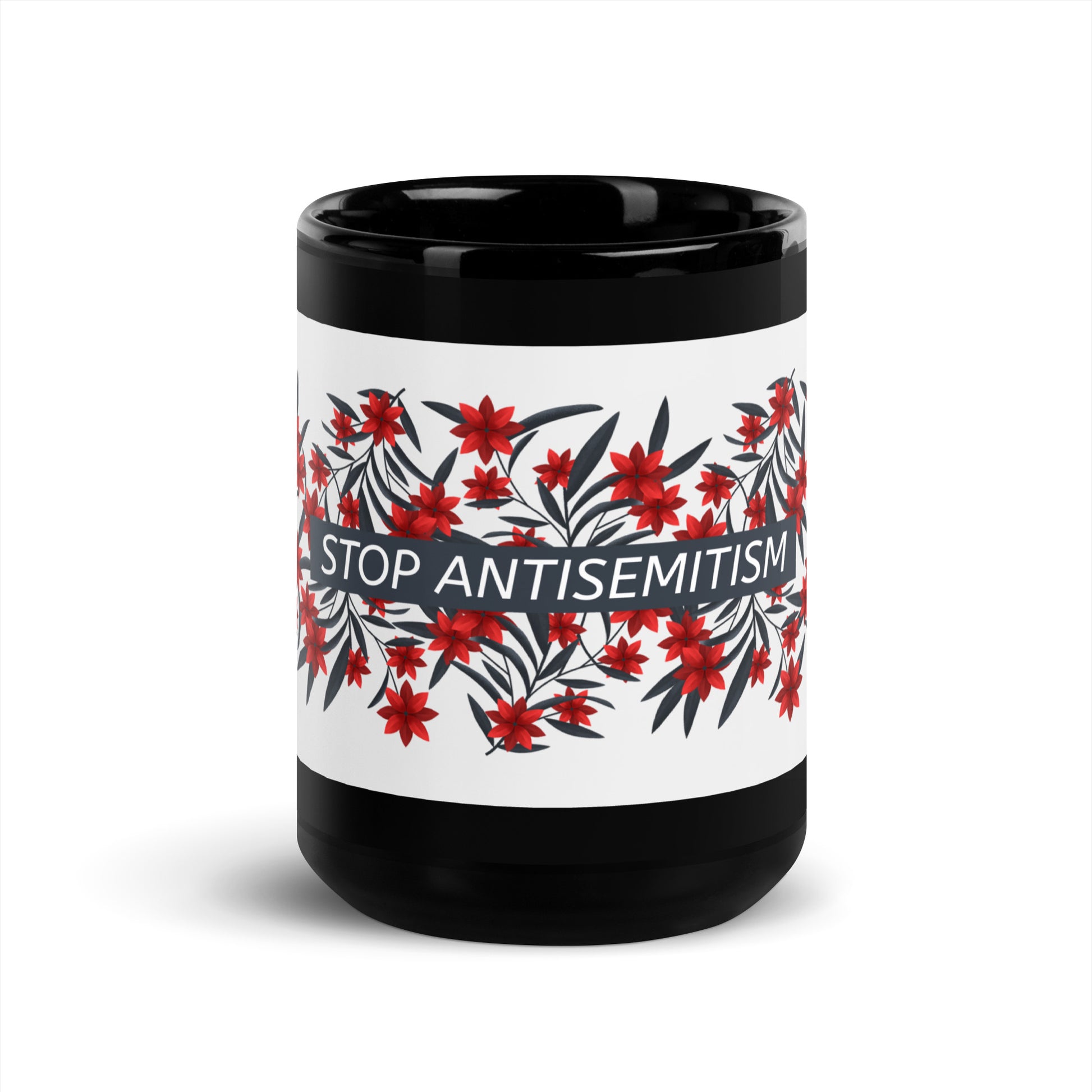 Flower Anthem | Antisemitism | Black Glossy Mug