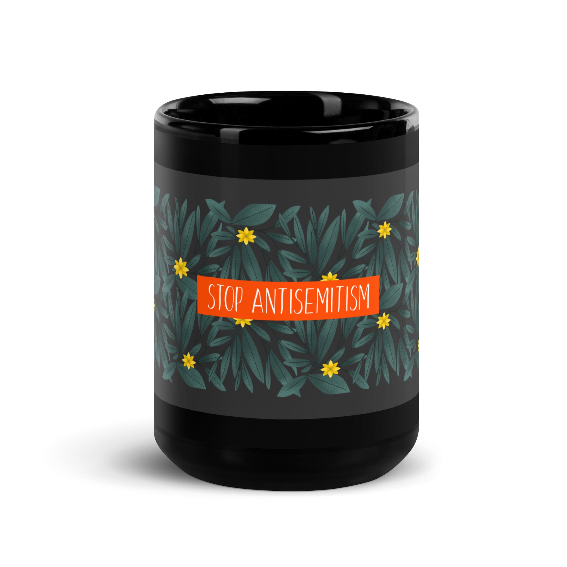 Flower Anthem | Antisemitism | Black Glossy Mug