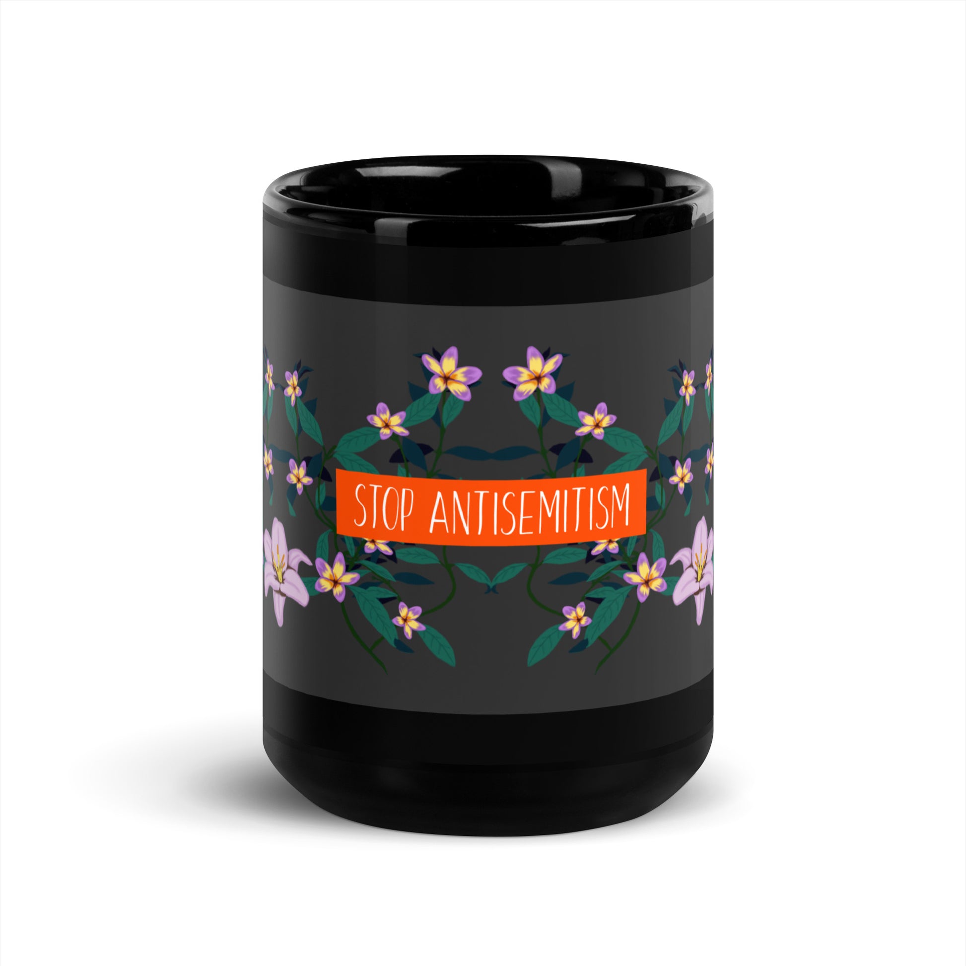 Flower Anthem | Antisemitism | Black Glossy Mug