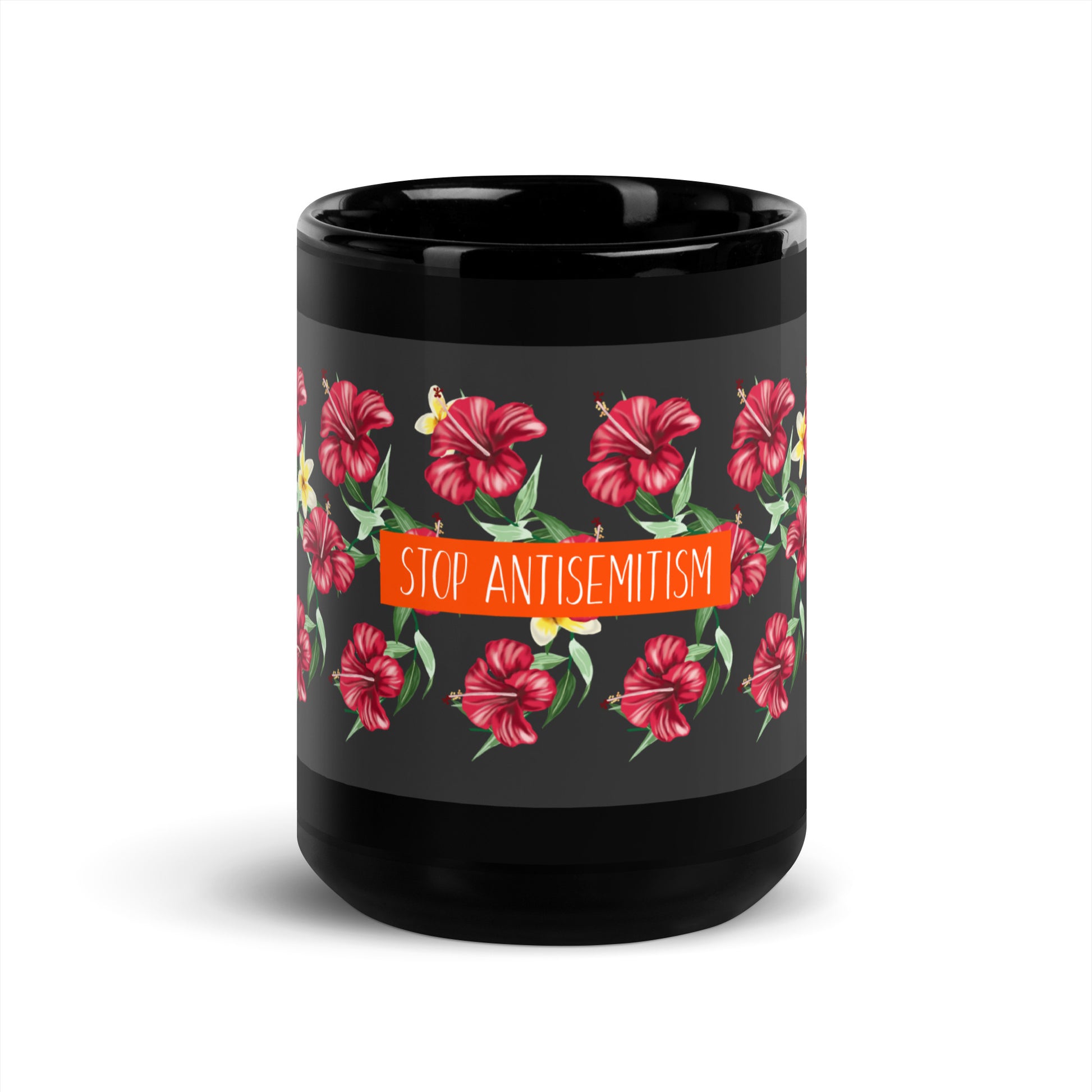 Flower Anthem | Antisemitism | Black Glossy Mug