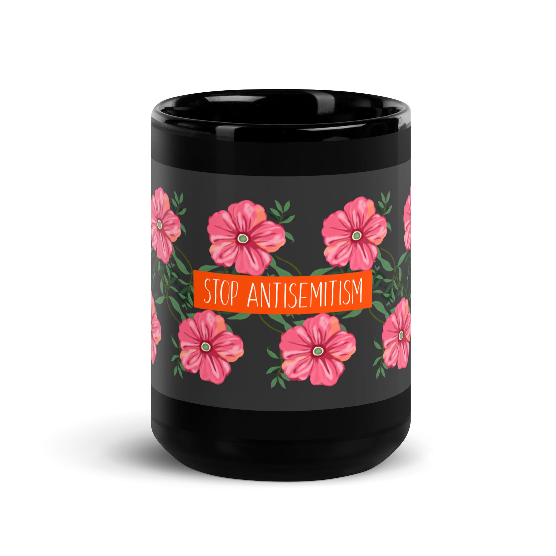 Flower Anthem | Antisemitism | Black Glossy Mug