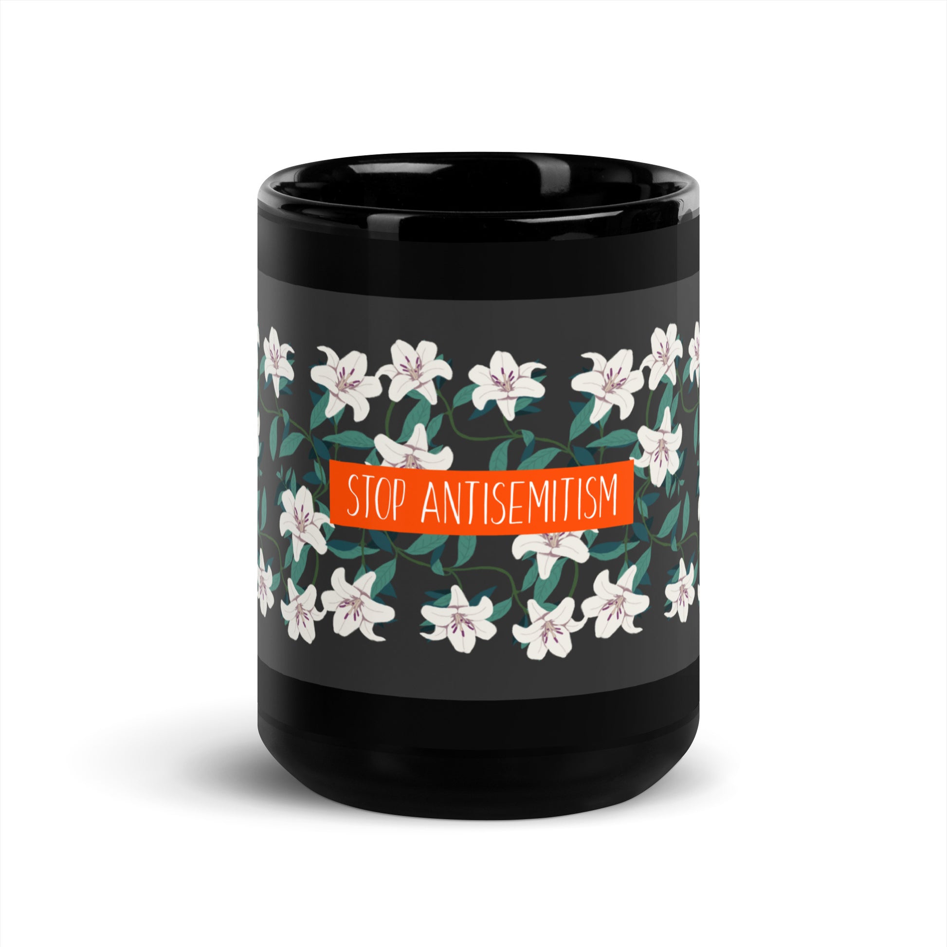 Flower Anthem | Antisemitism | Black Glossy Mug