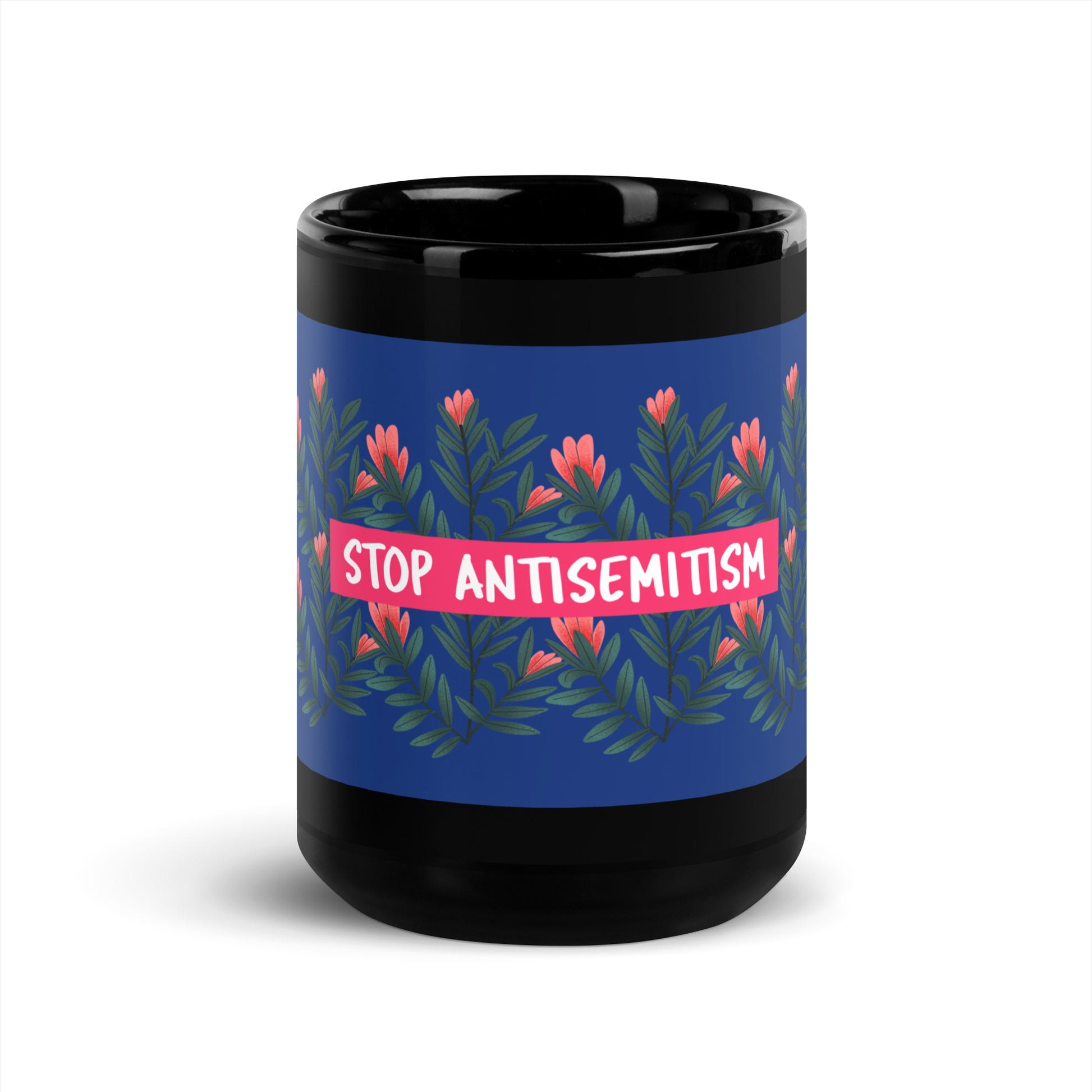Flower Anthem | Antisemitism | Black Glossy Mug