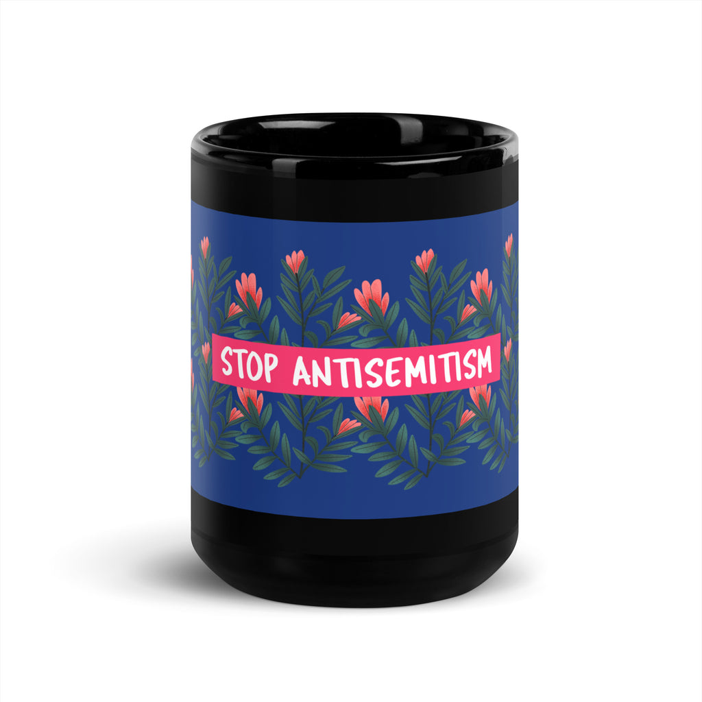 Flower Anthem | Antisemitism | Black Glossy Mug