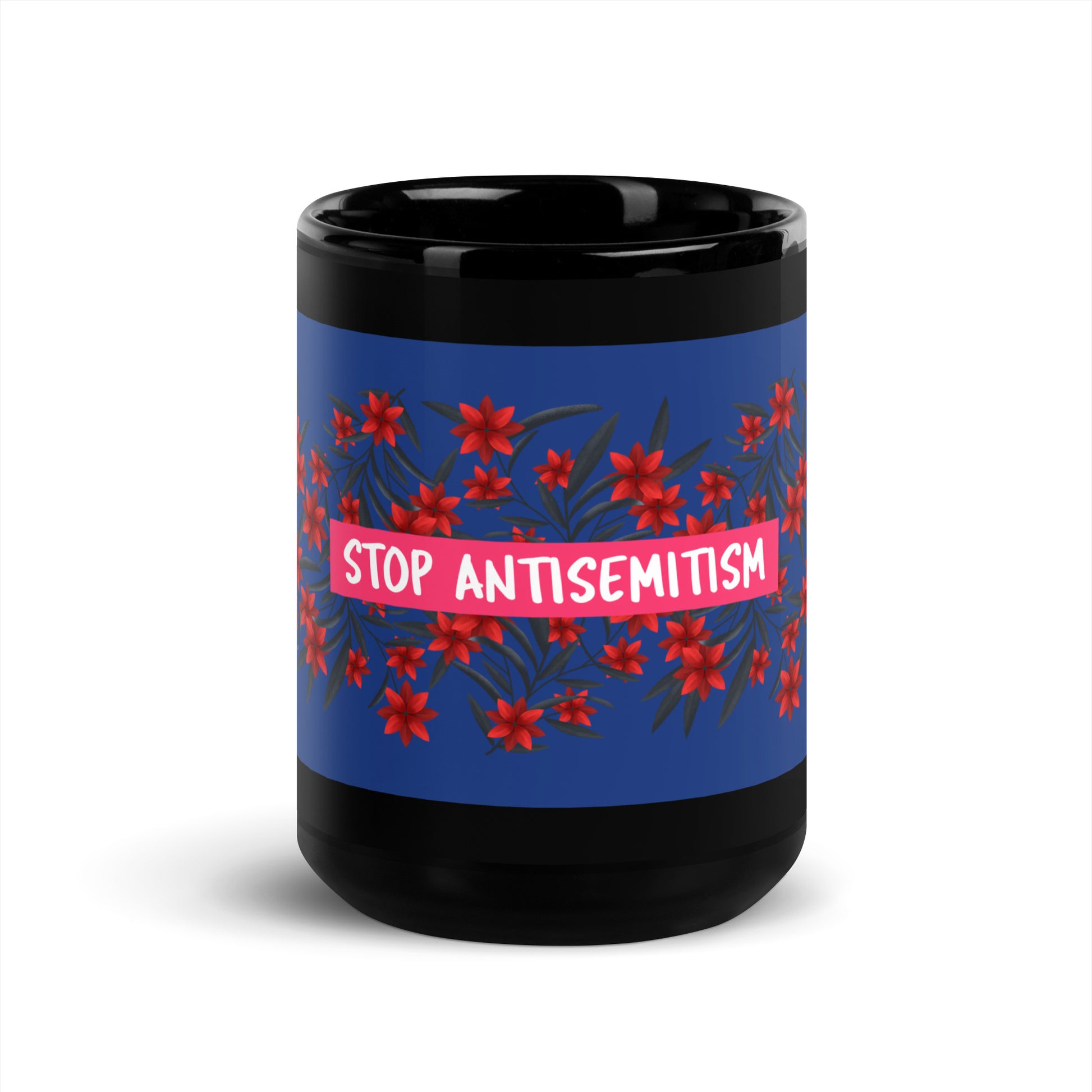 Flower Anthem | Antisemitism | Black Glossy Mug