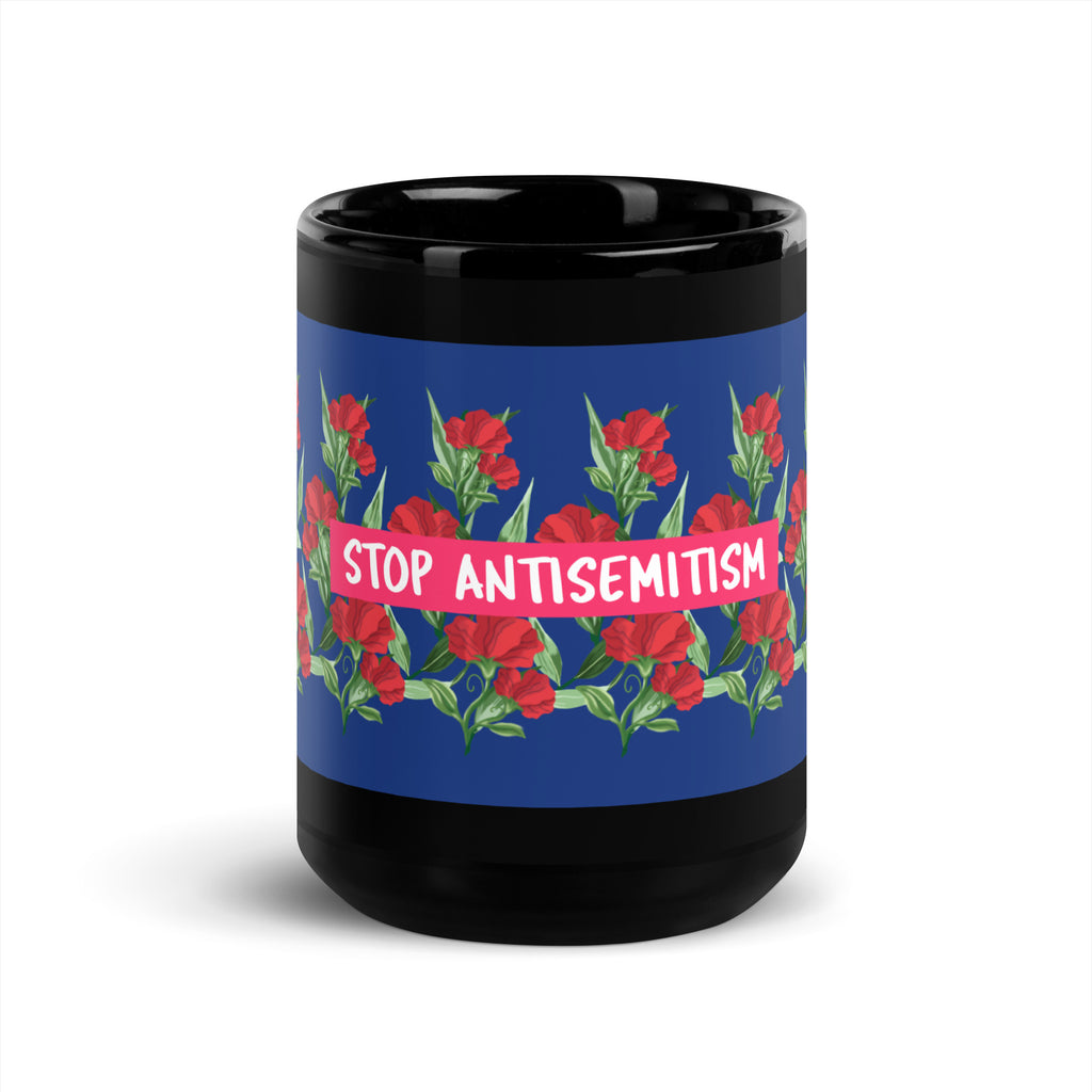 Flower Anthem | Antisemitism | Black Glossy Mug