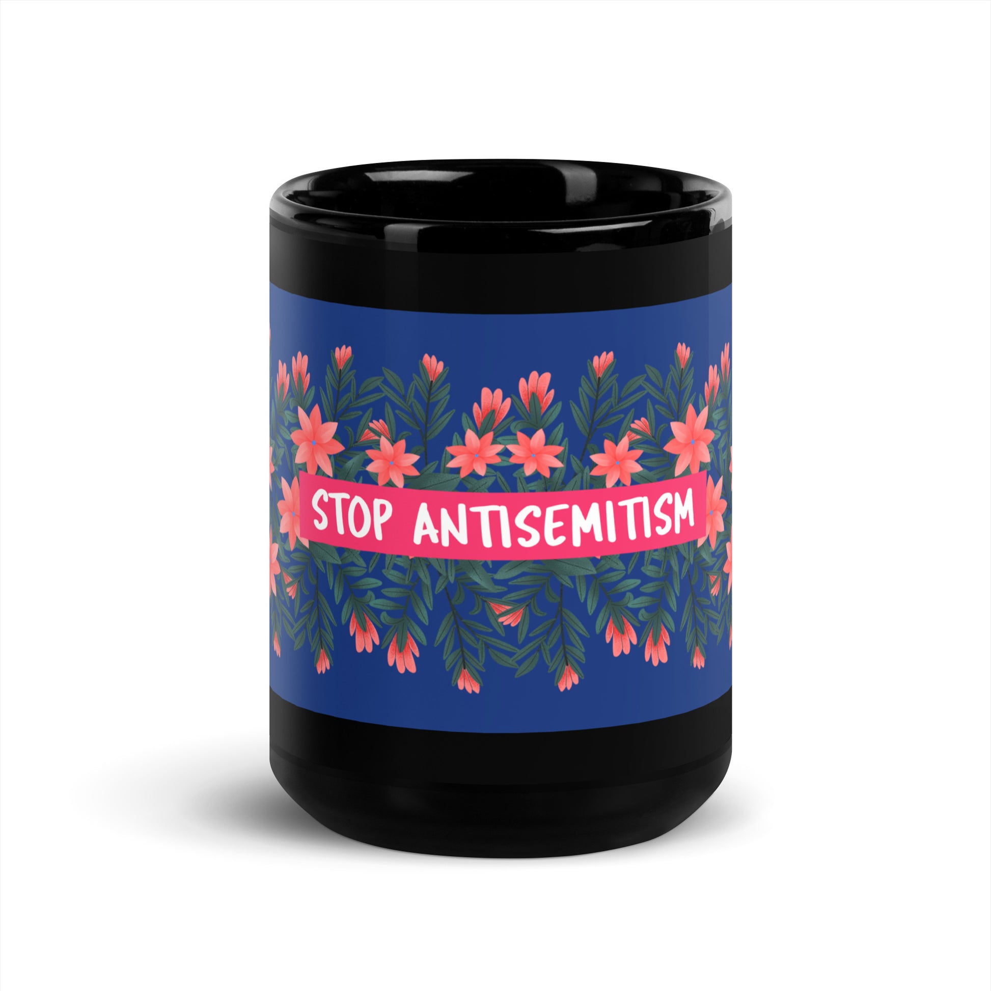 Flower Anthem | Antisemitism | Black Glossy Mug