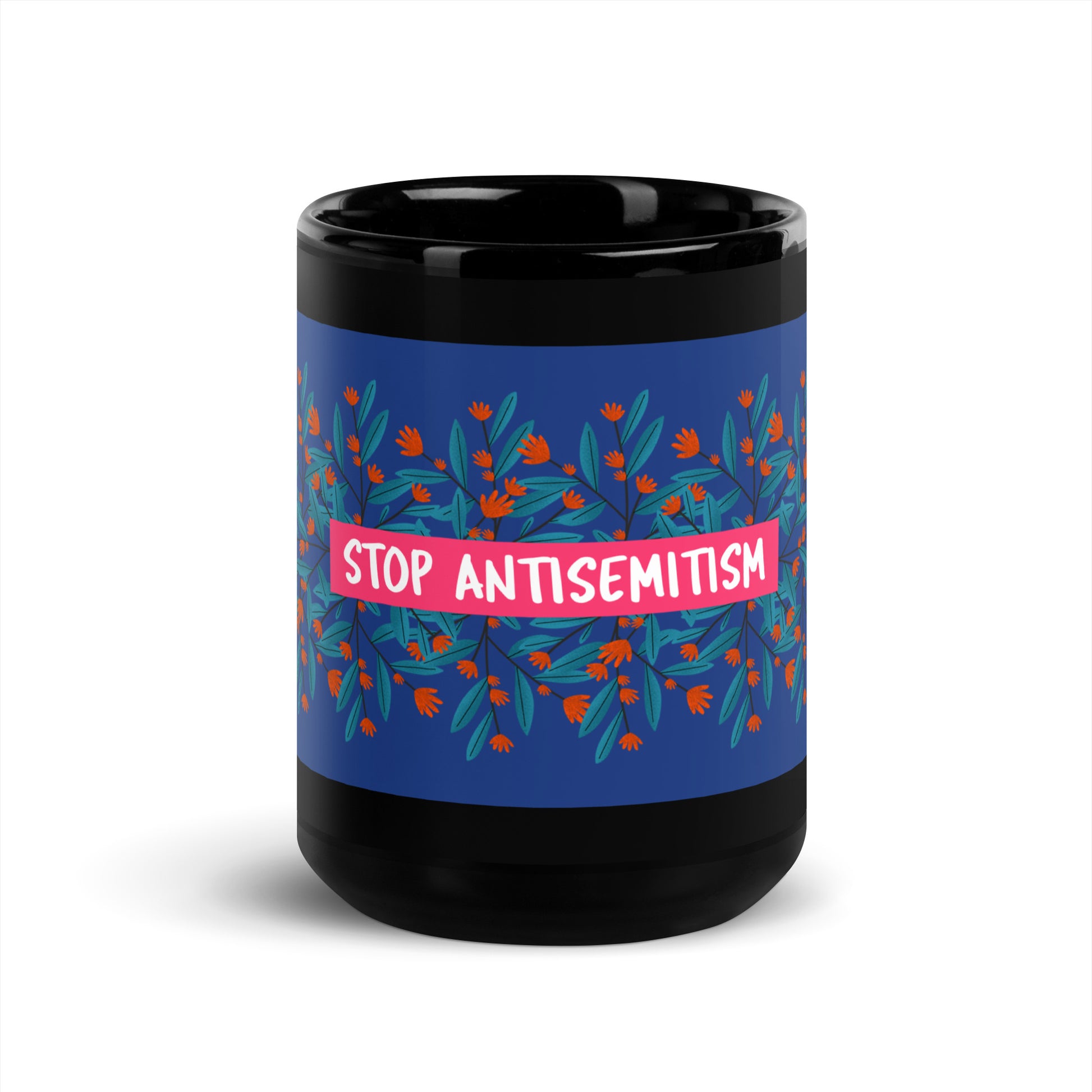 Flower Anthem | Antisemitism | Black Glossy Mug