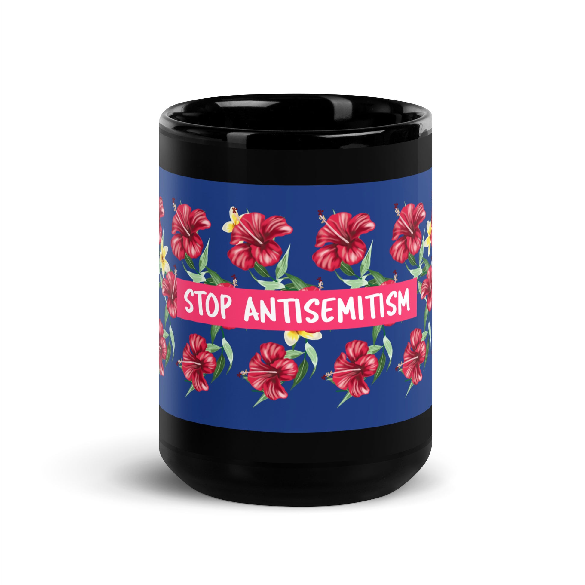 Flower Anthem | Antisemitism | Black Glossy Mug