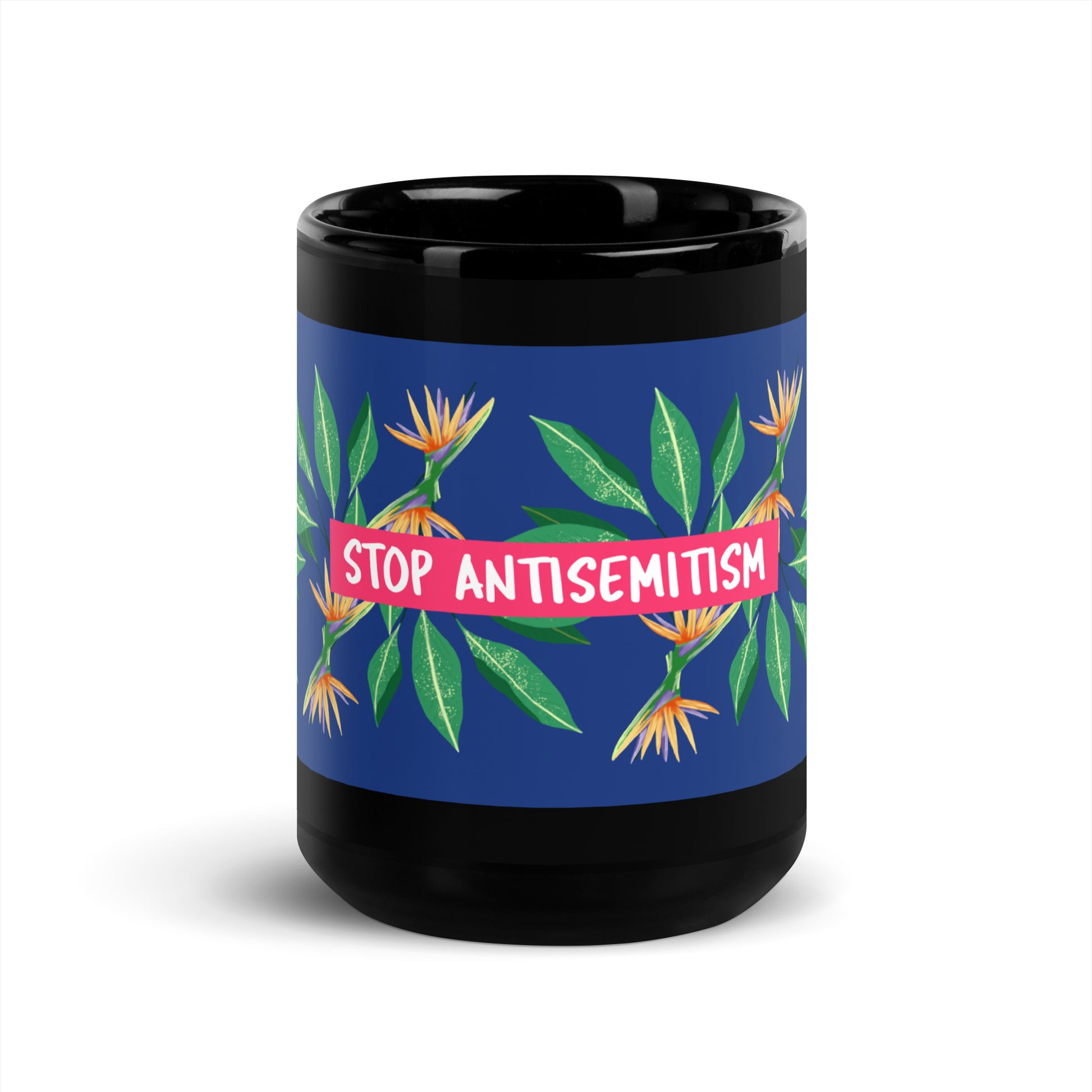Flower Anthem | Antisemitism | Black Glossy Mug