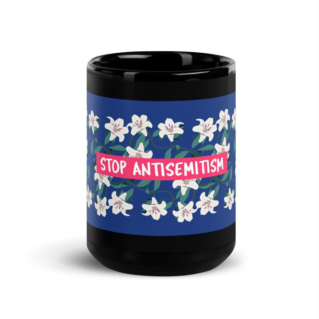 Flower Anthem | Antisemitism | Black Glossy Mug