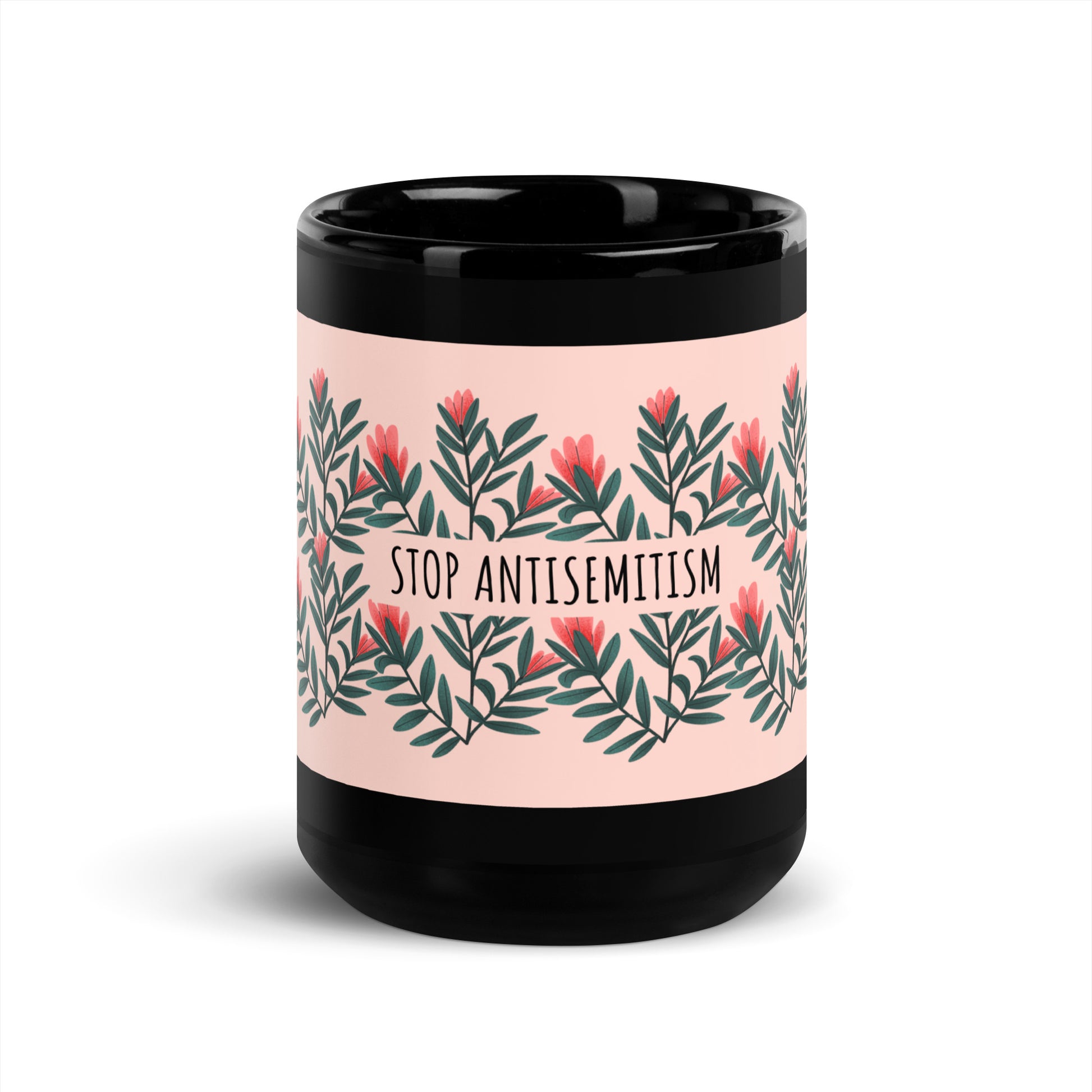 Flower Anthem | Antisemitism | Black Glossy Mug