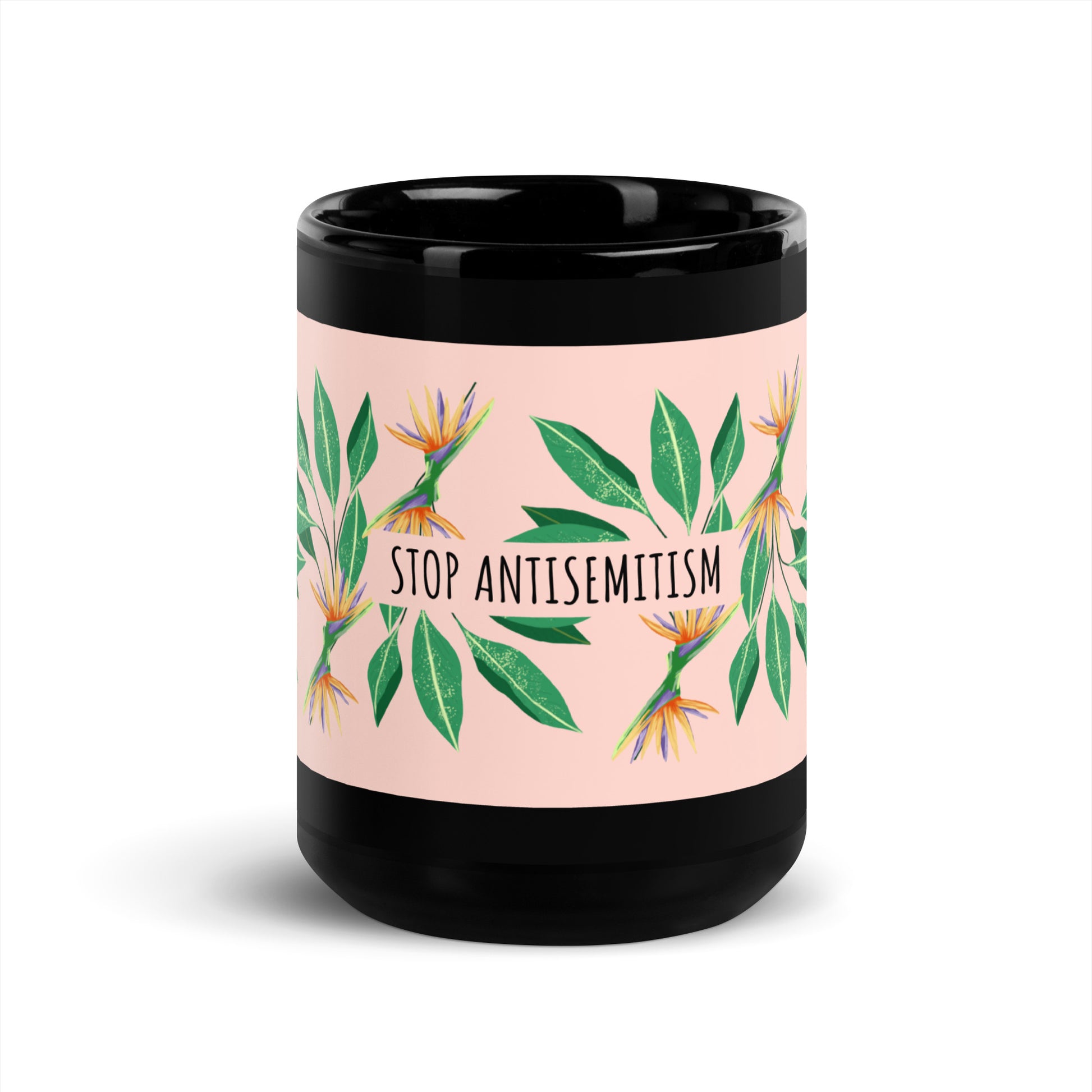 Flower Anthem | Antisemitism | Black Glossy Mug