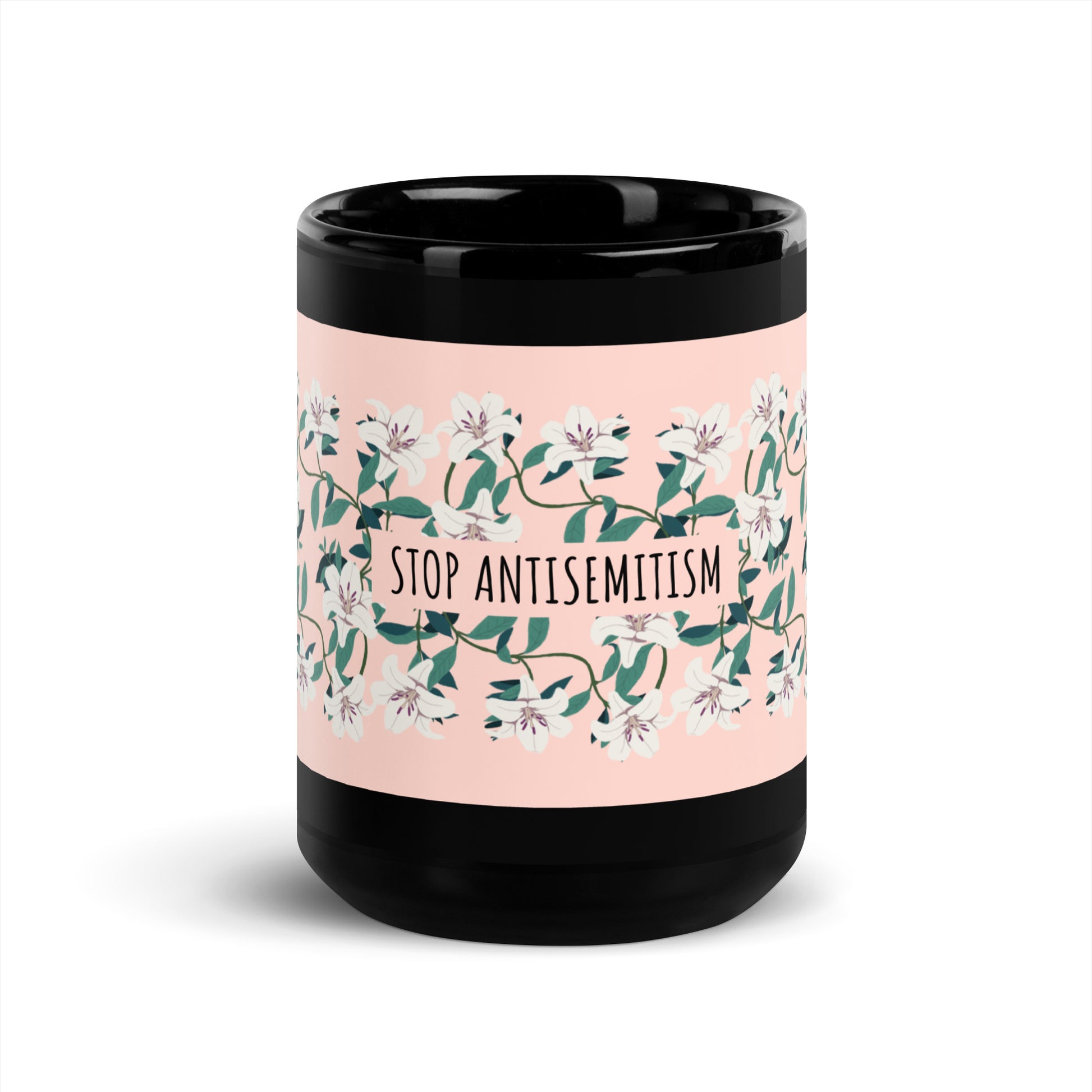 Flower Anthem | Antisemitism | Black Glossy Mug