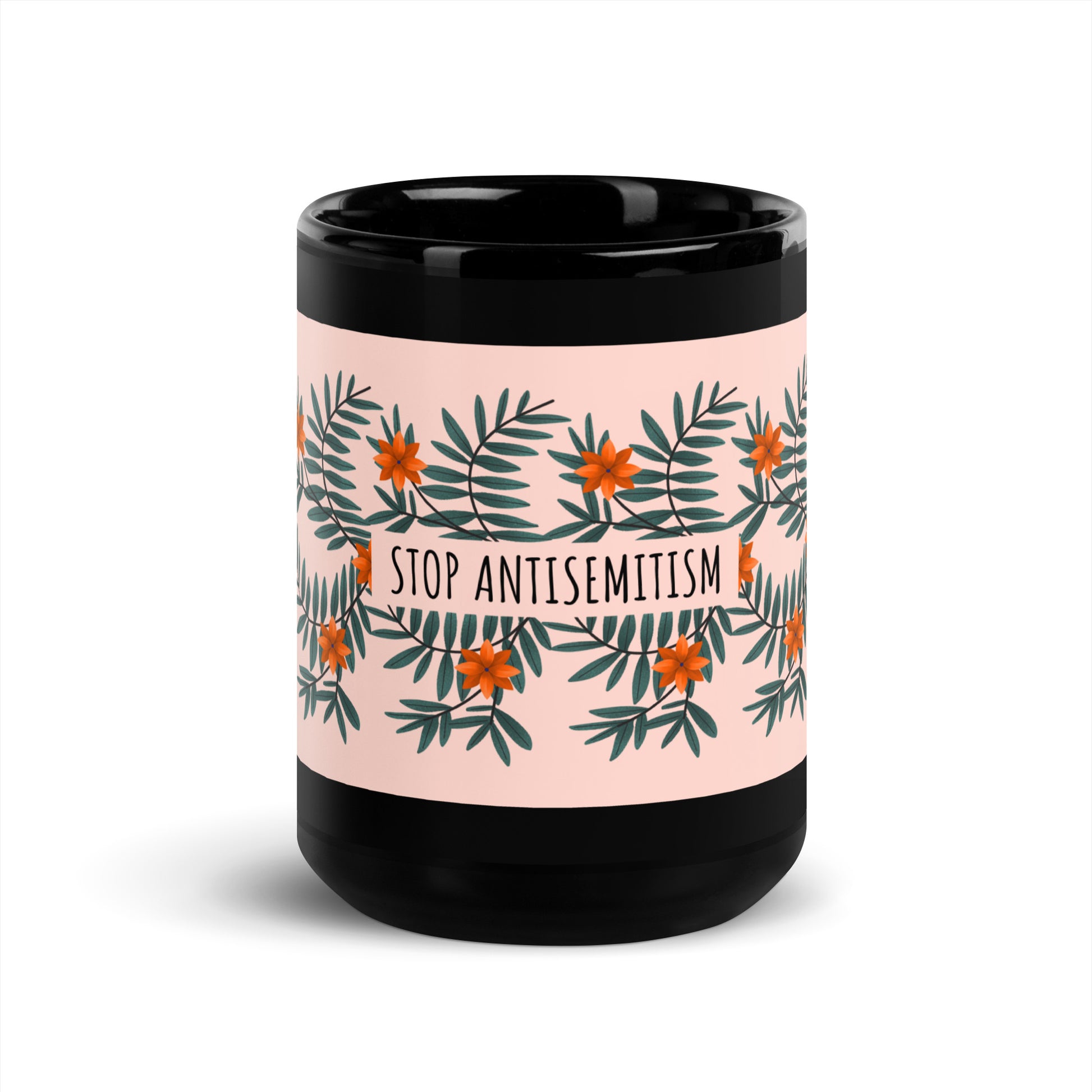 Flower Anthem | Antisemitism | Black Glossy Mug
