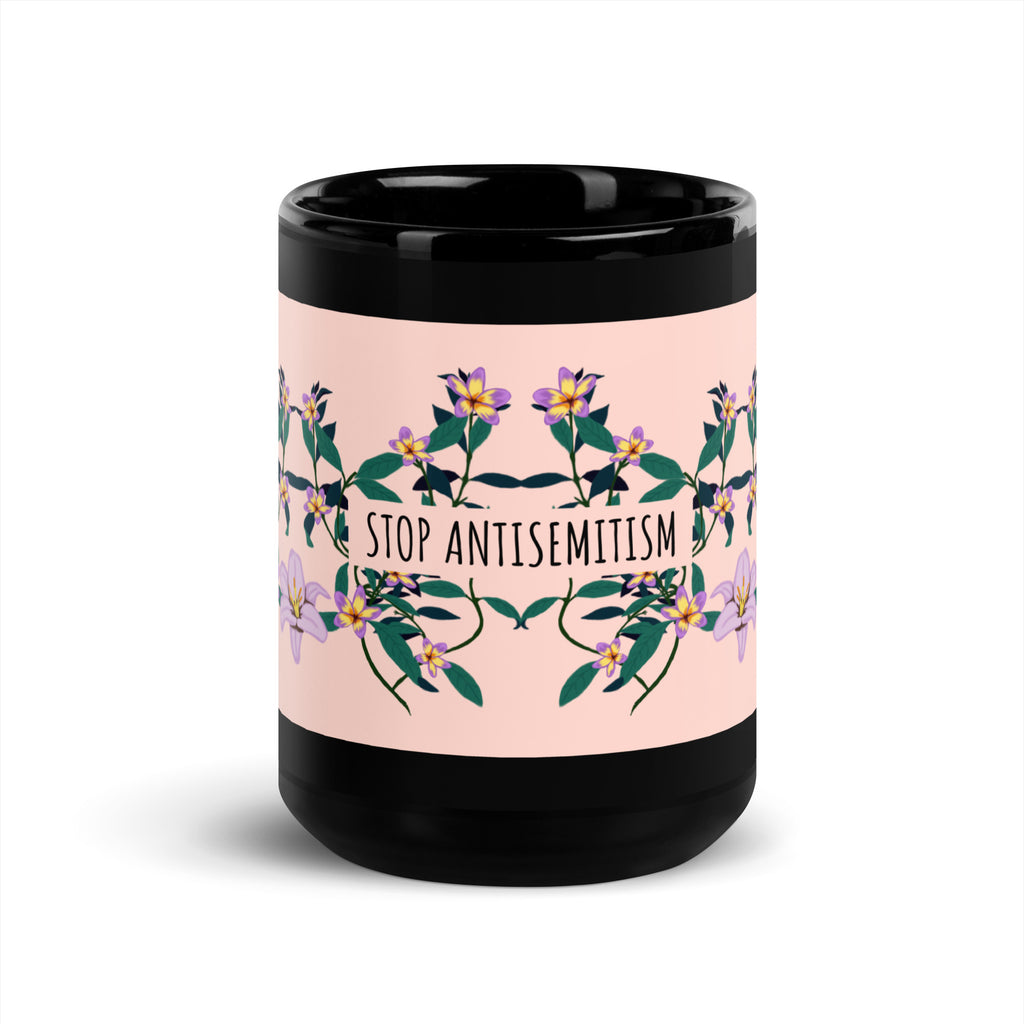 Flower Anthem | Antisemitism | Black Glossy Mug