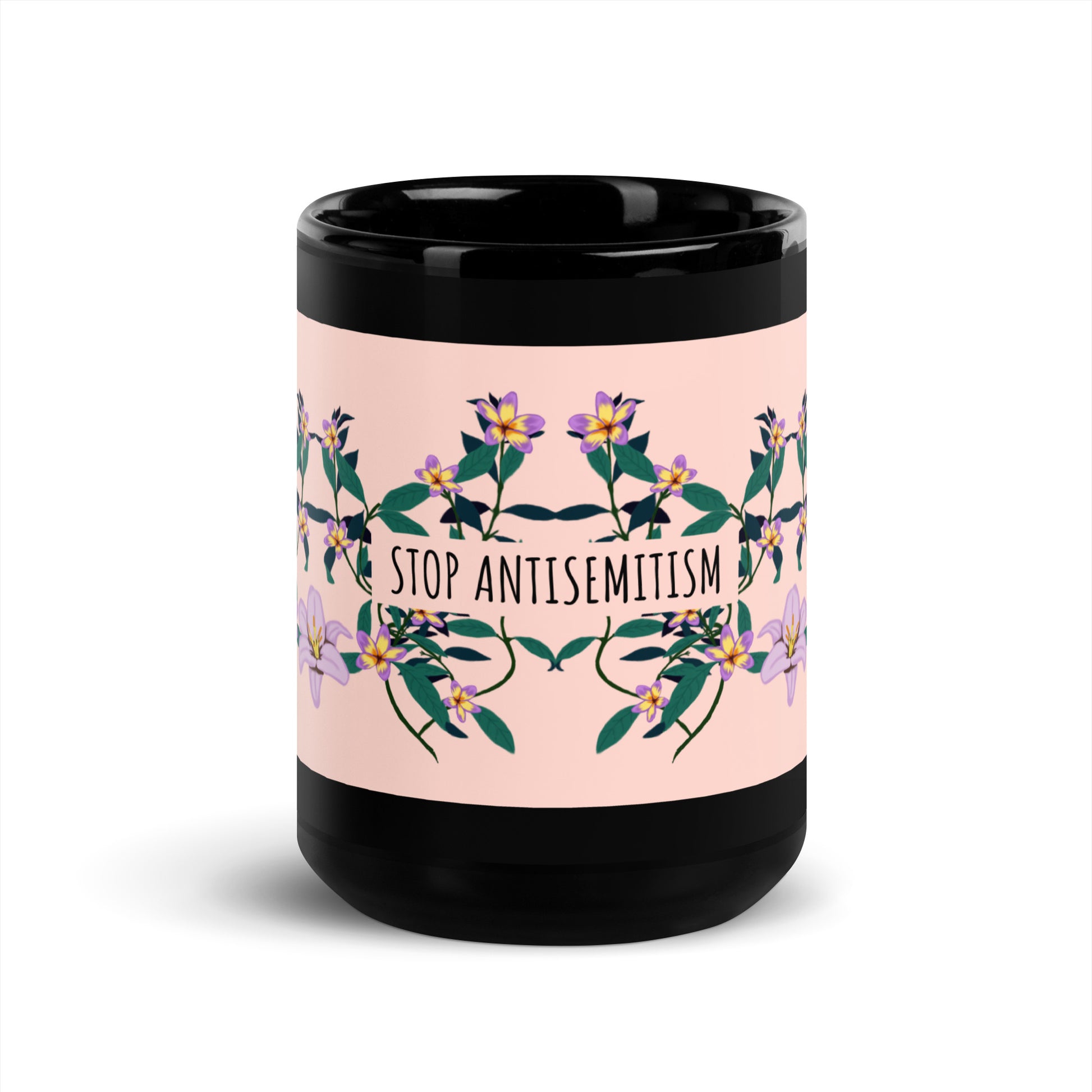 Flower Anthem | Antisemitism | Black Glossy Mug