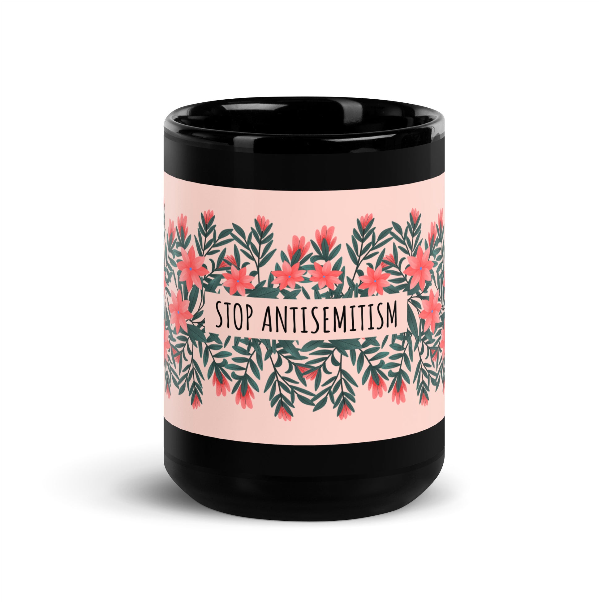 Flower Anthem | Antisemitism | Black Glossy Mug