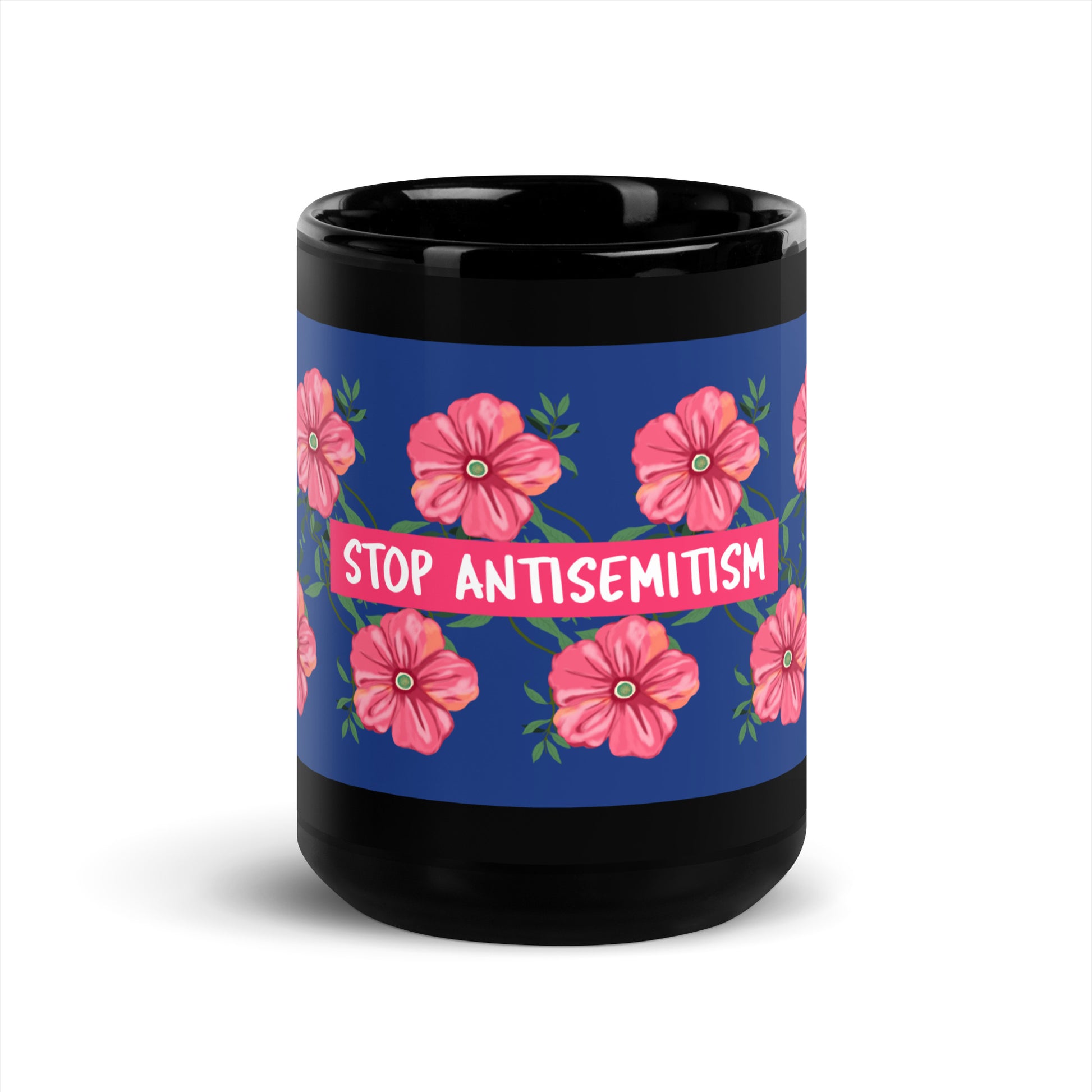 Flower Anthem | Antisemitism | Black Glossy Mug