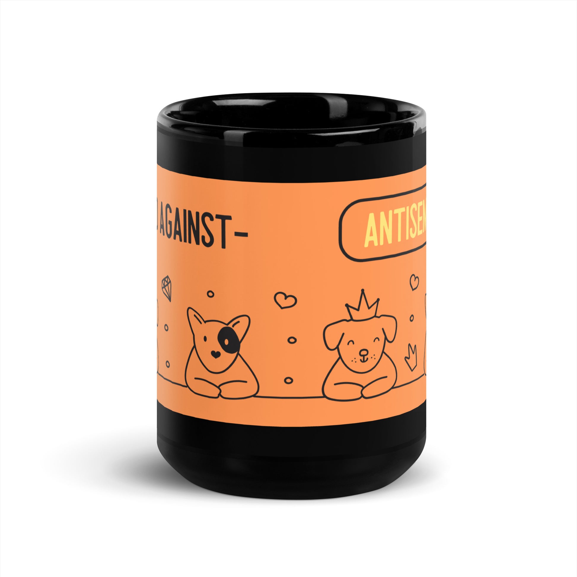 Cute Doodle Pet | Black Glossy Mug