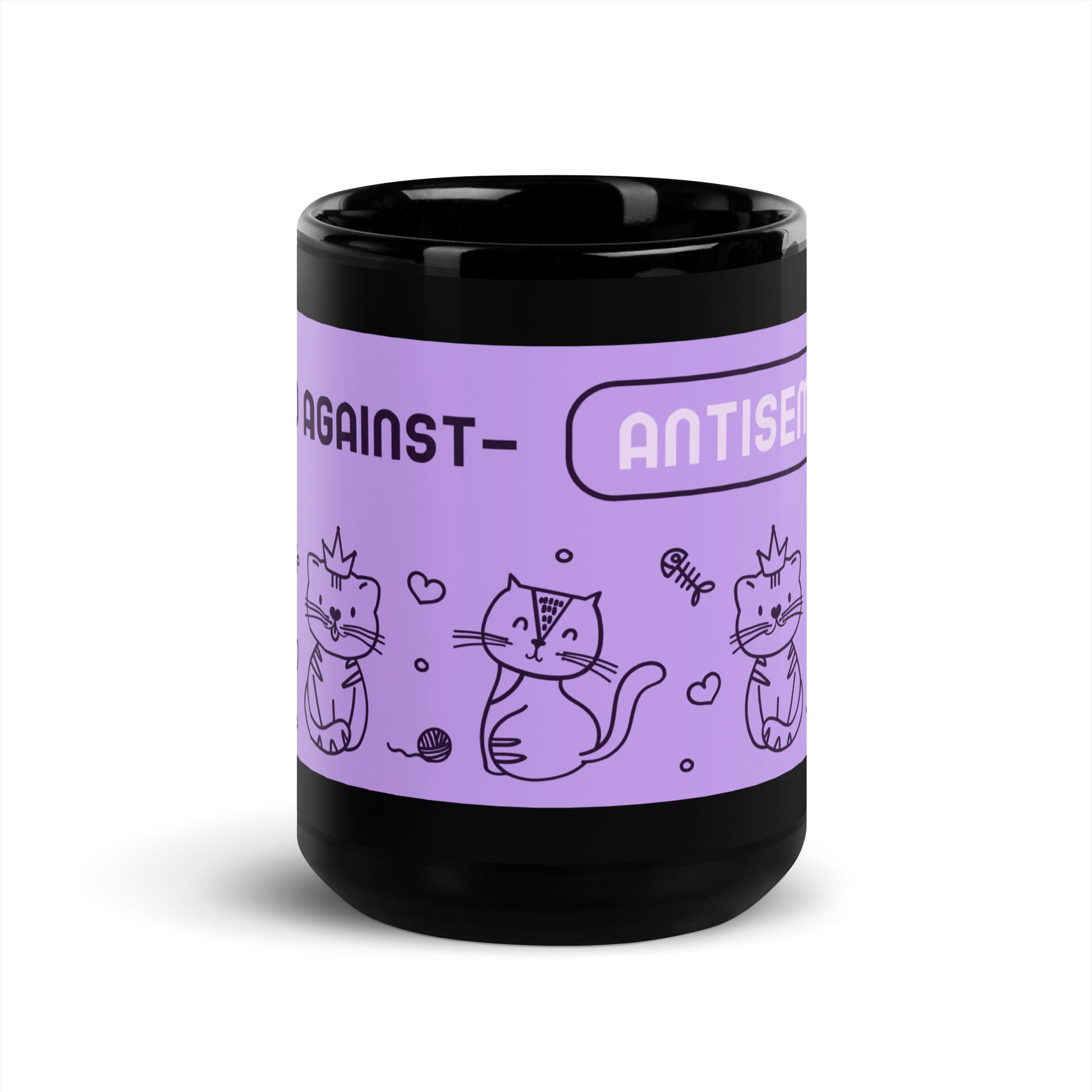 Cute Doodle Pet | Black Glossy Mug